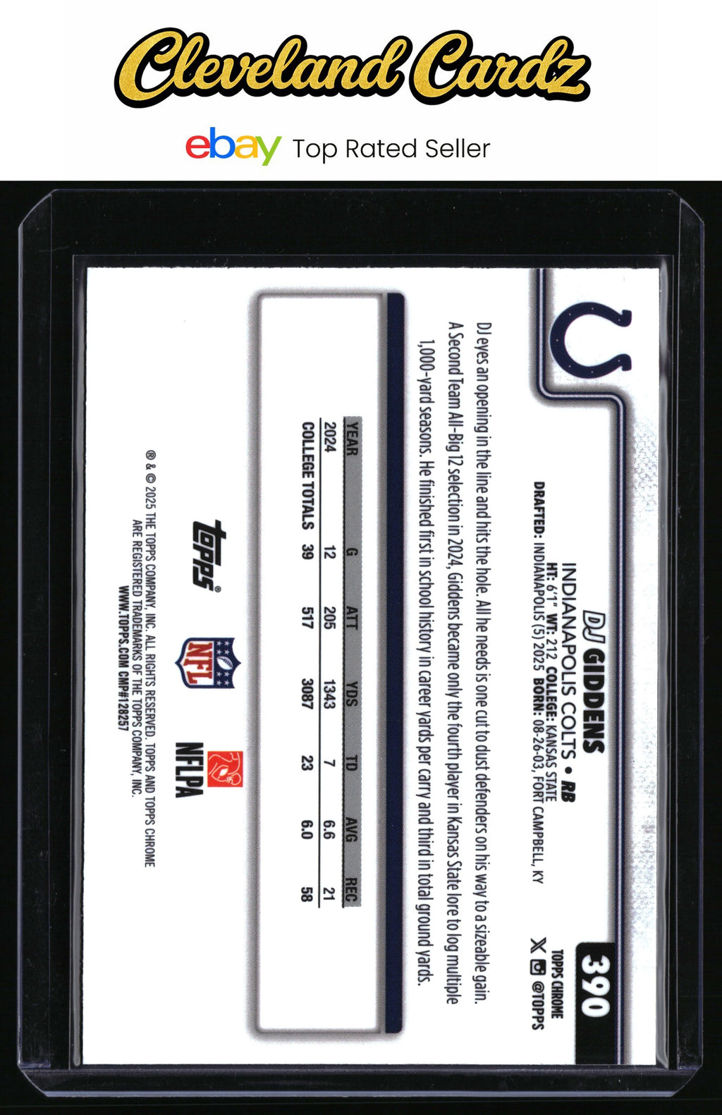 2025 Topps Chrome #390 DJ Giddens