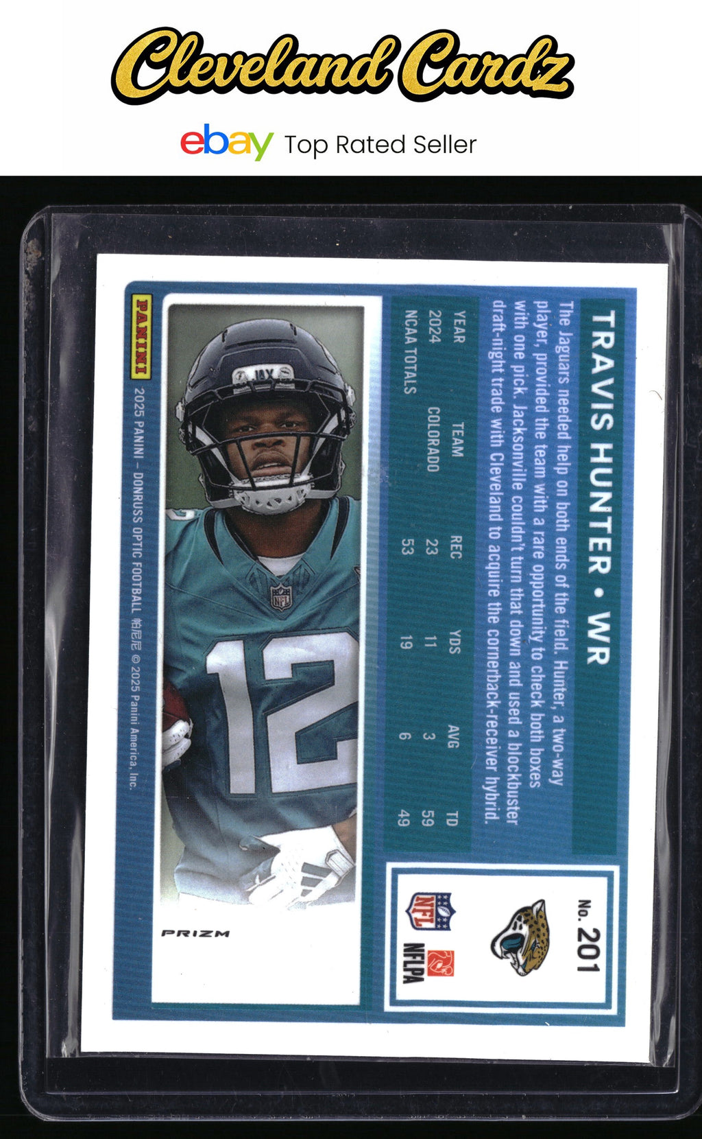 2025 Donruss Optic #201 Travis Hunter Green Velocity