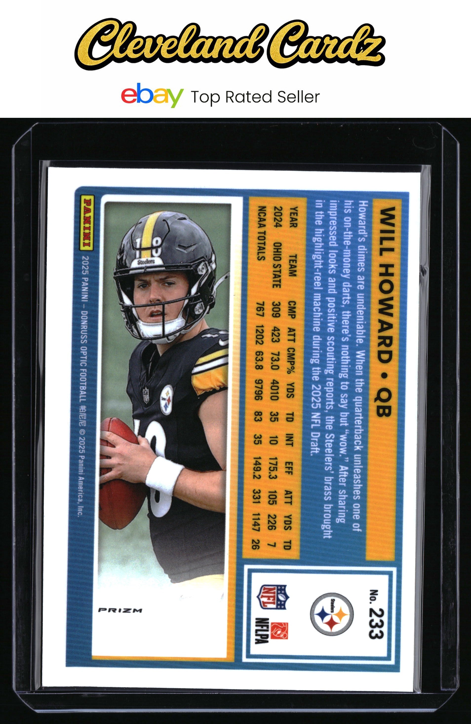2025 Donruss Optic #233 Will Howard Blue Hyper