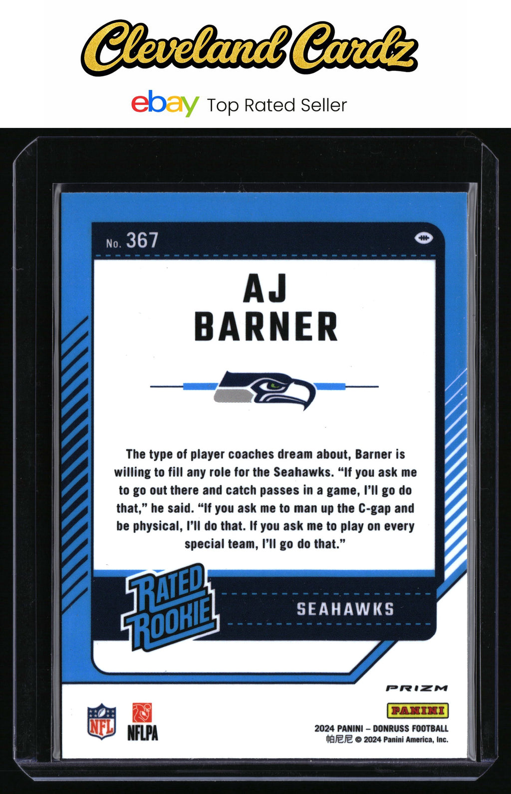 2024 Donruss #367 AJ Barner Optic Rated Rookies Preview Red and Green