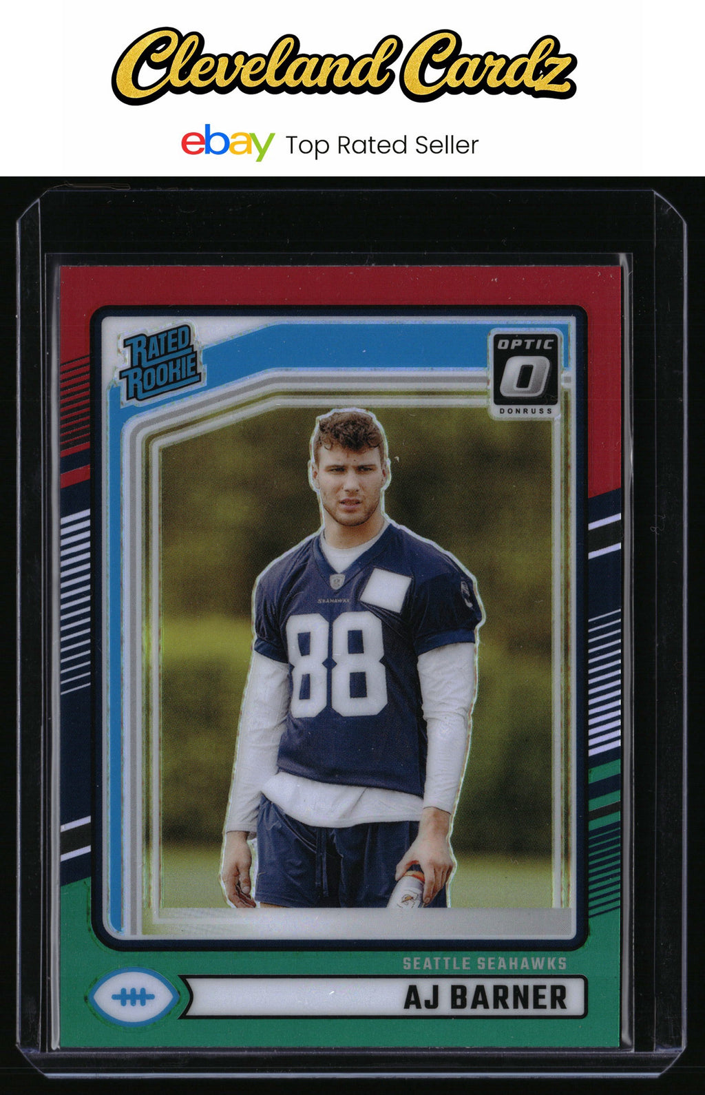 2024 Donruss #367 AJ Barner Optic Rated Rookies Preview Red and Green