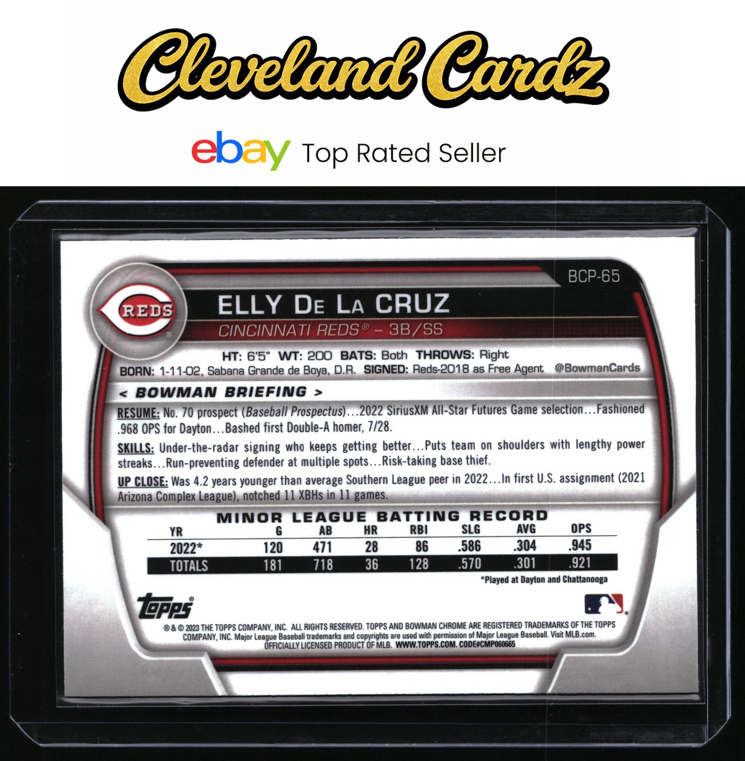 2023 Bowman #BCP-65 Elly De La Cruz Chrome Prospects