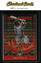 2022 Panini Mosaic #HS-4 Ronald Acuna Jr. Hot Sauce Green Mosaic