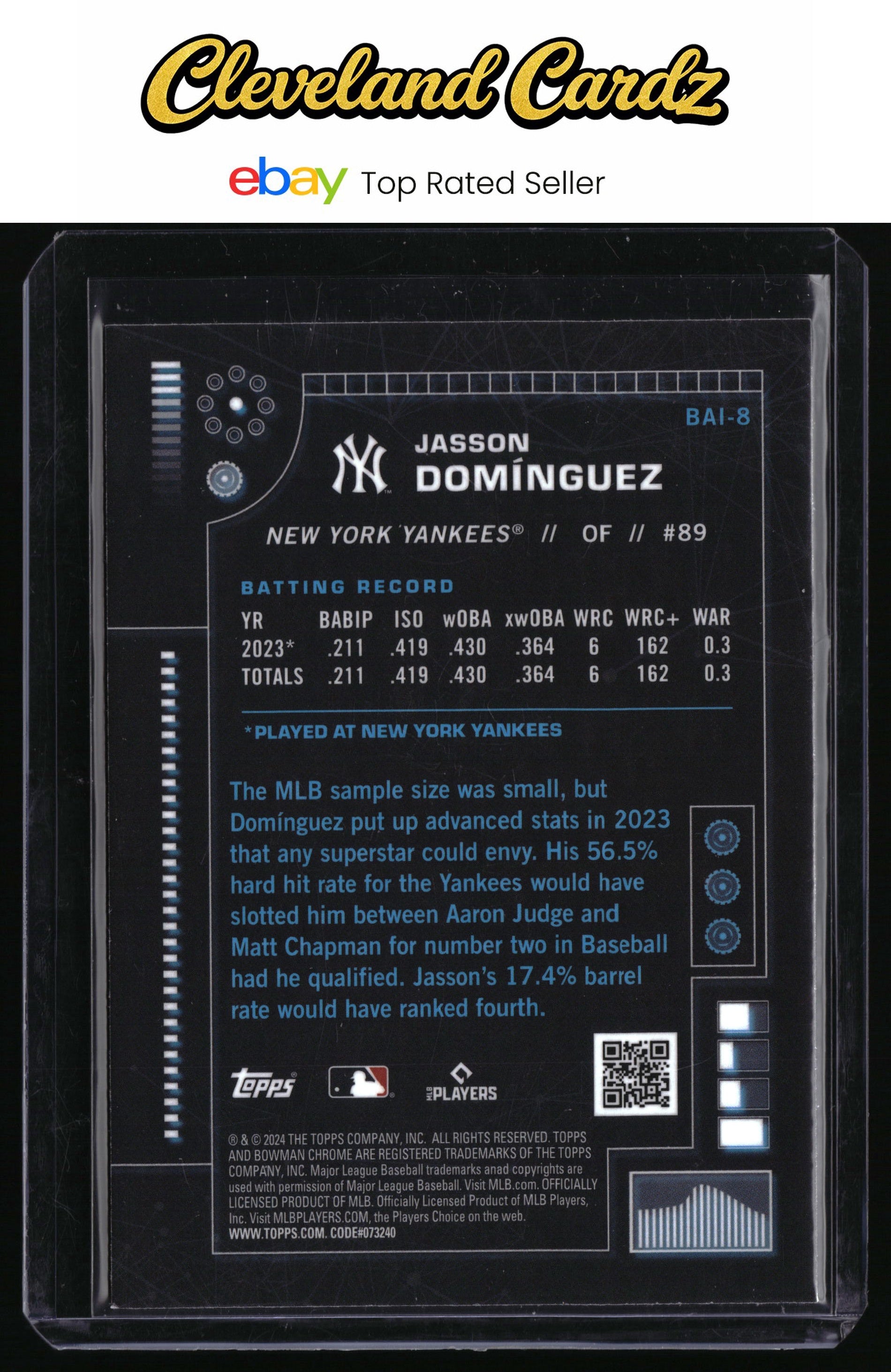 2024 Bowman #BAI-8 Jasson Domínguez Bowman A.I.