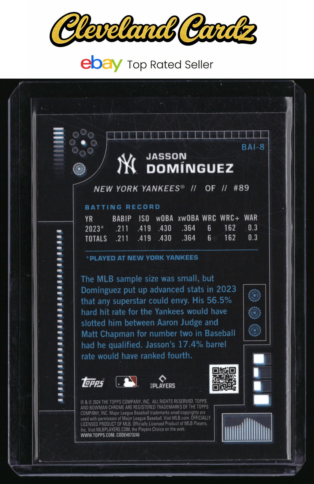 2024 Bowman #BAI-8 Jasson Domínguez Bowman A.I.