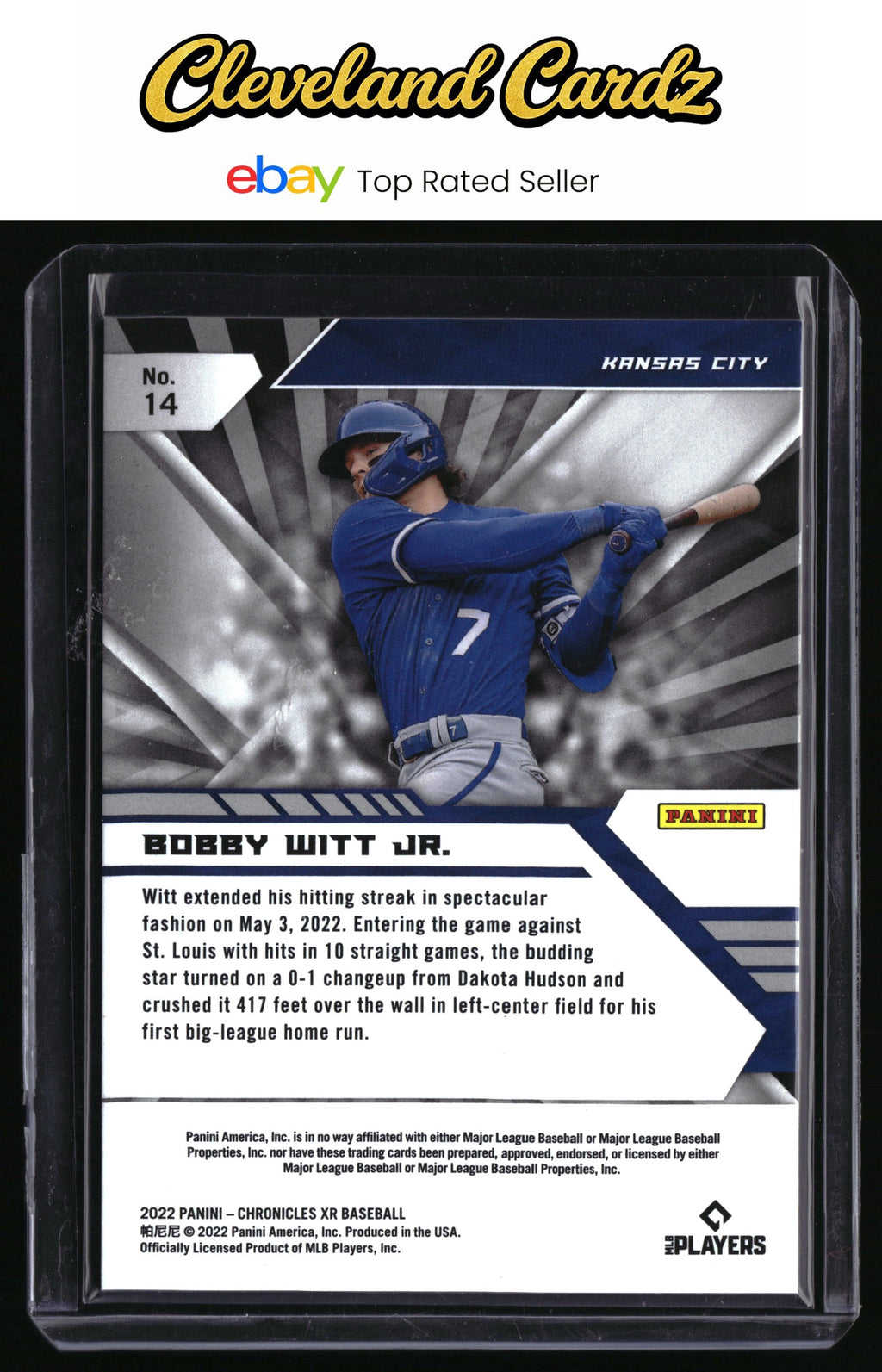 2022 Panini Chronicles #14 Bobby Witt Jr. XR