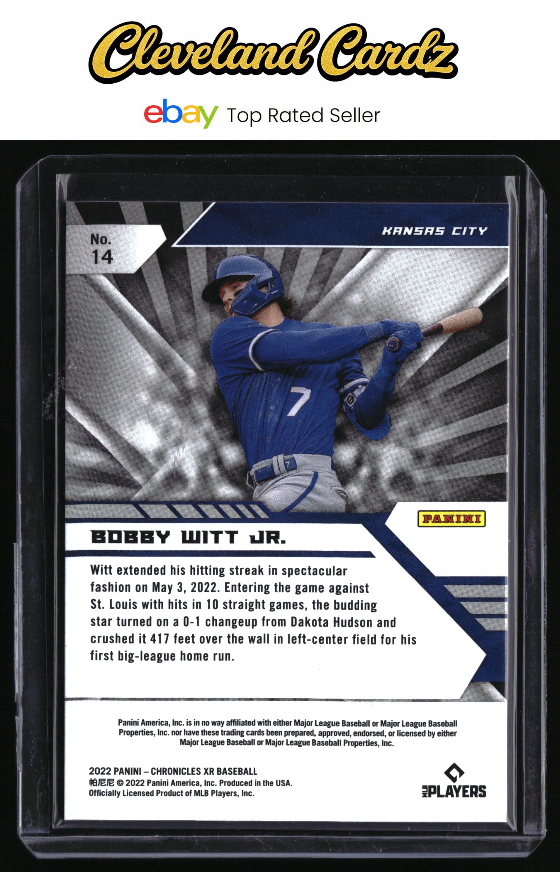 2022 Panini Chronicles #14 Bobby Witt Jr. XR