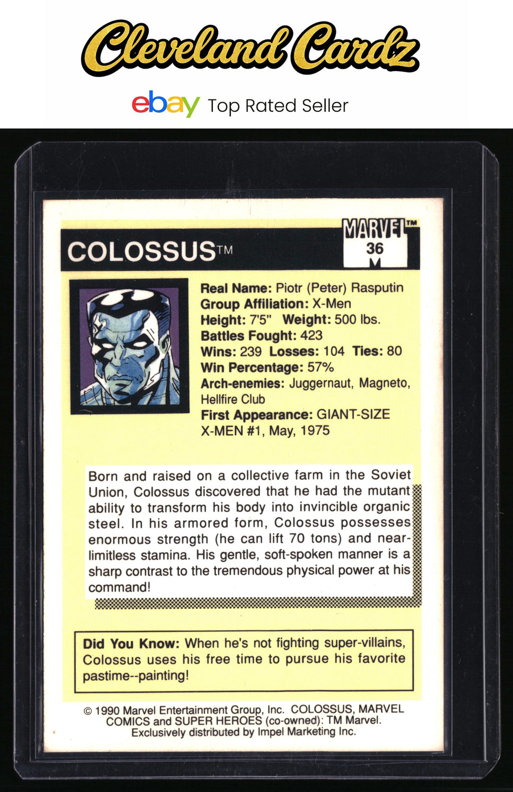 1990 Impel Marvel Universe #36 Colossus