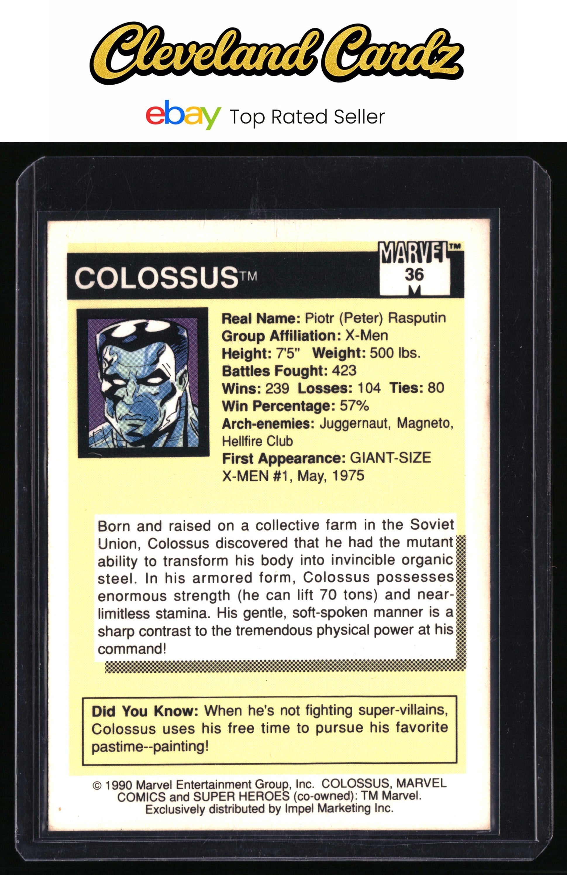 1990 Impel Marvel Universe #36 Colossus