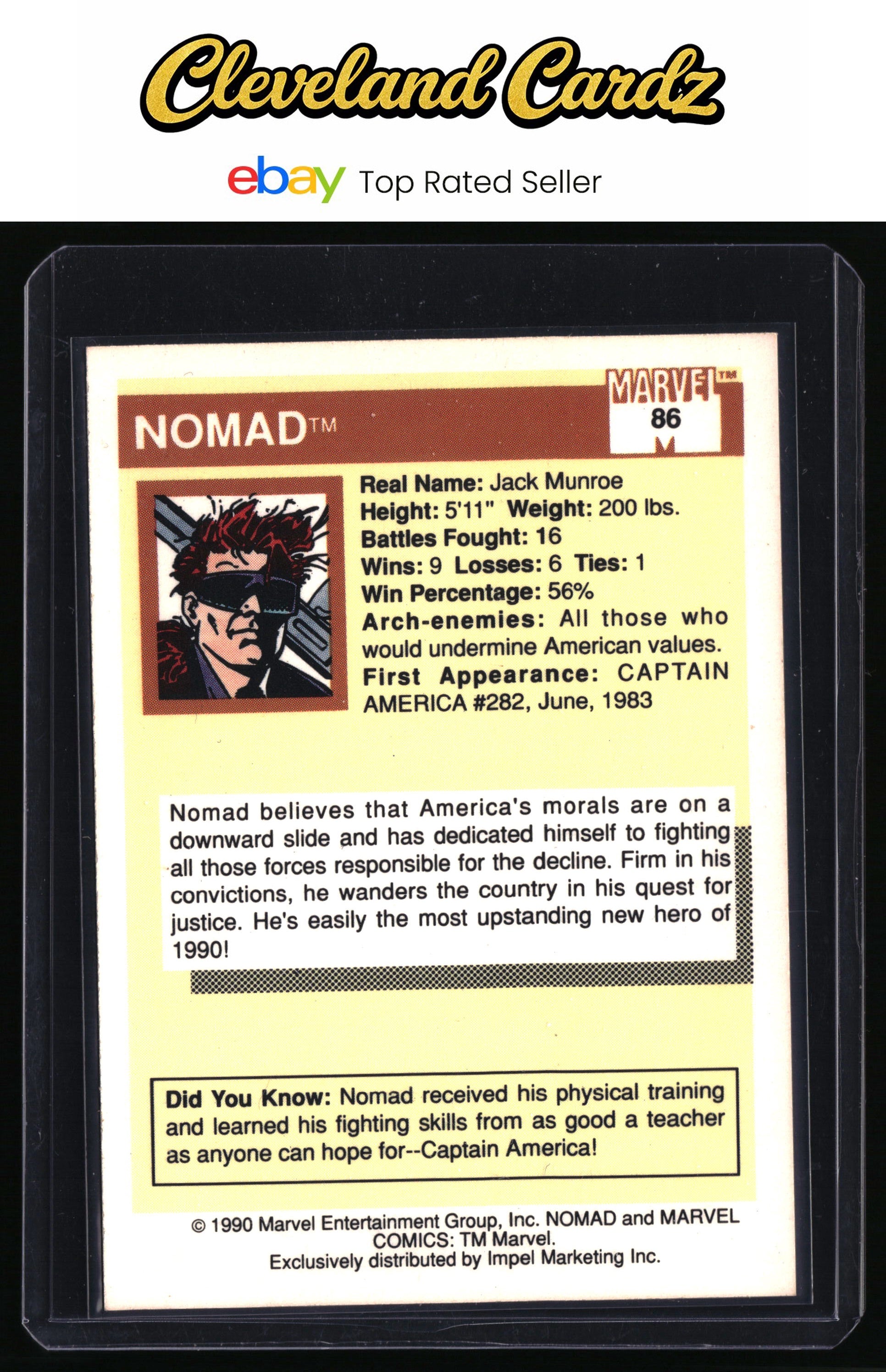 1990 Impel Marvel Universe #86 Nomad
