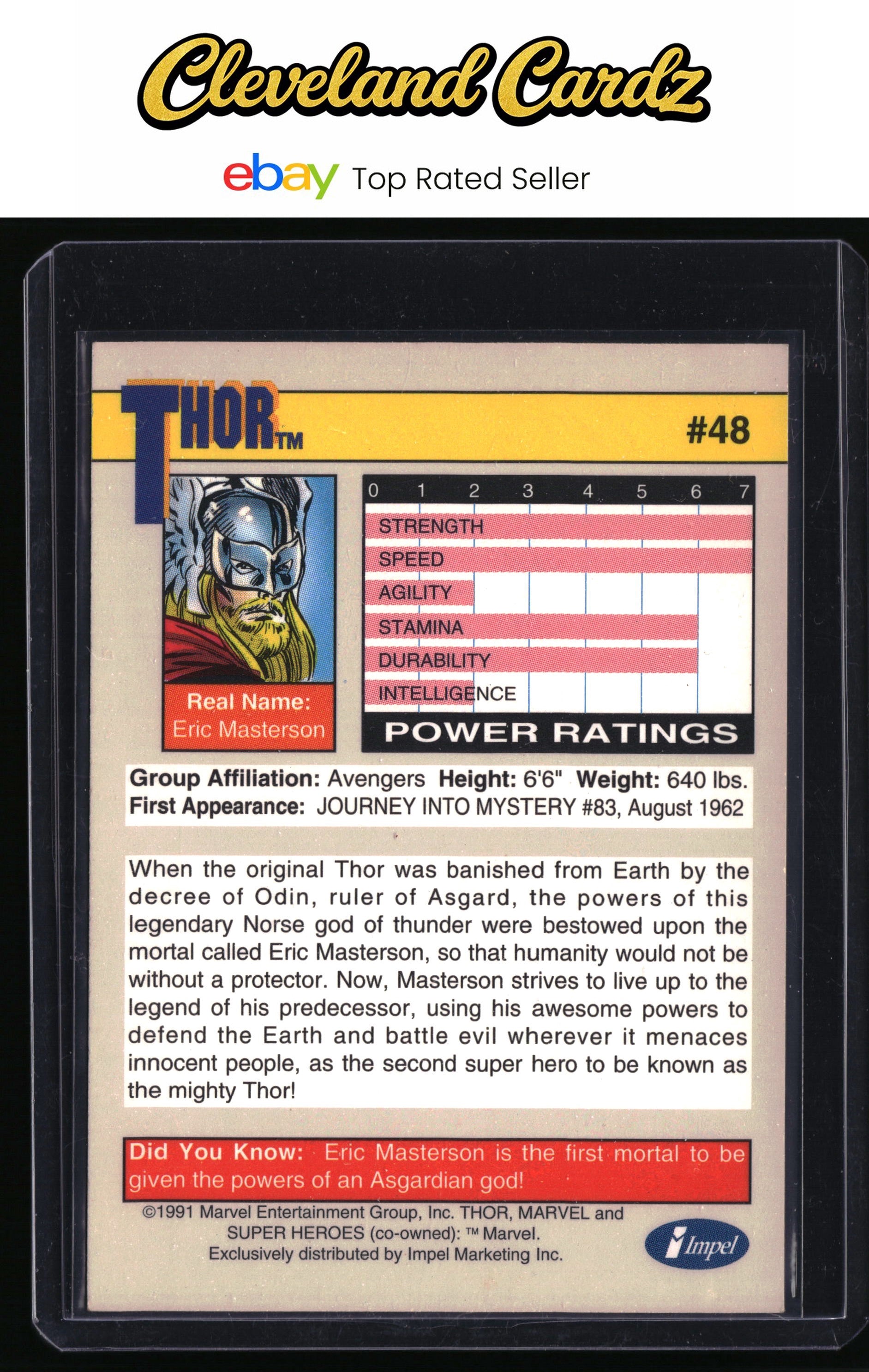 1991 Impel Marvel Universe II #48 Thor