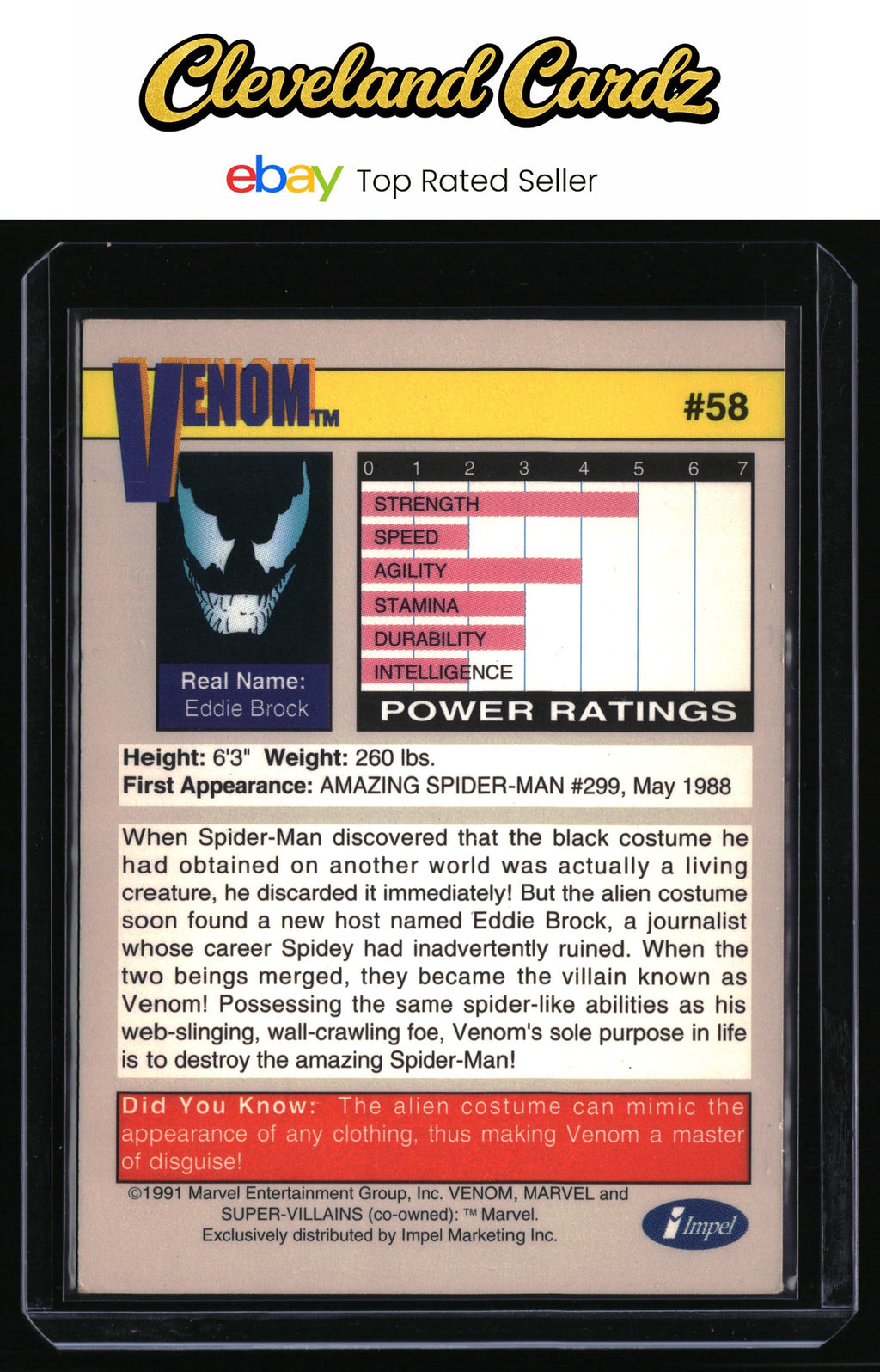 1991 Impel Marvel Universe II #58 Venom