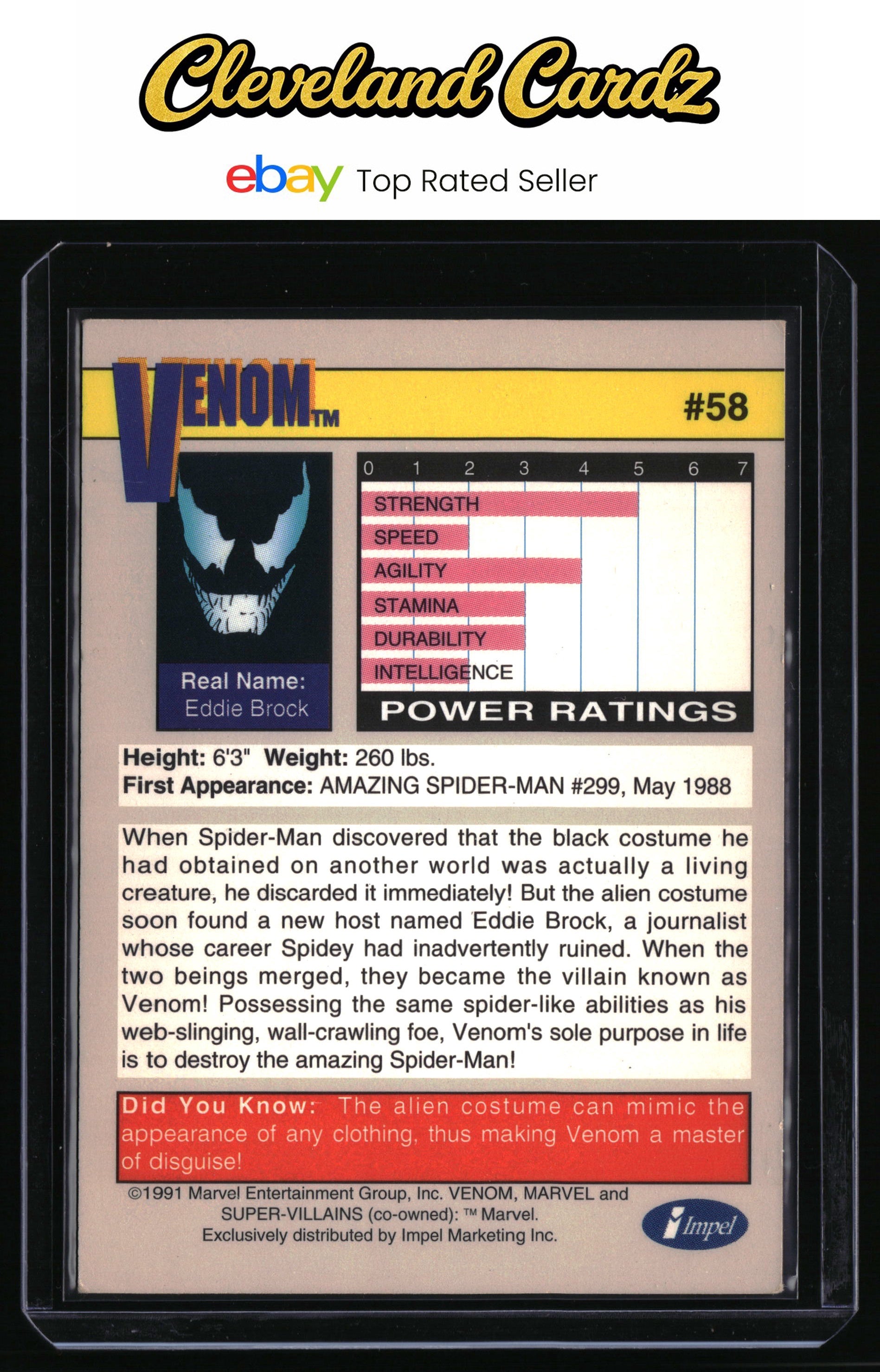 1991 Impel Marvel Universe II #58 Venom