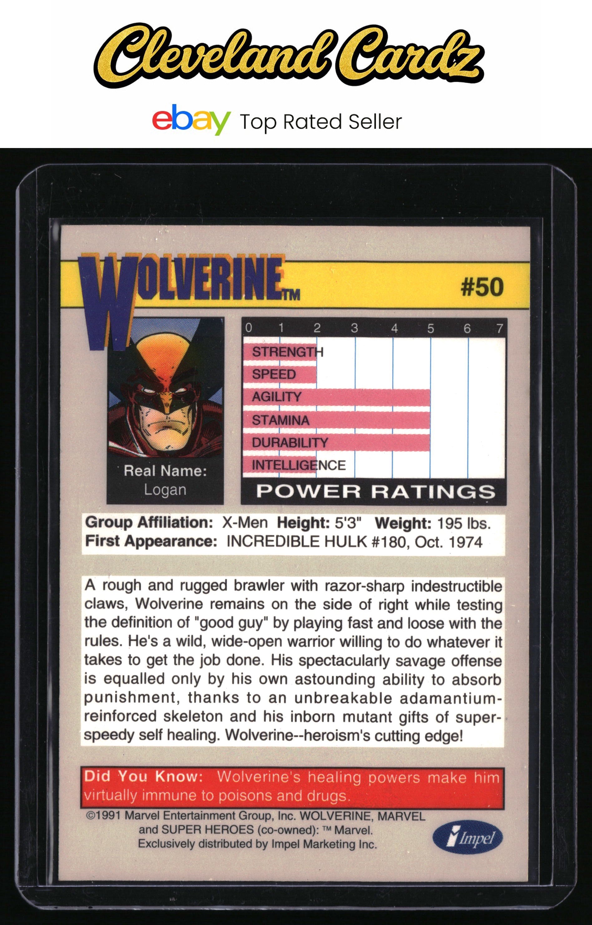 1991 Impel Marvel Universe II #50 Wolverine