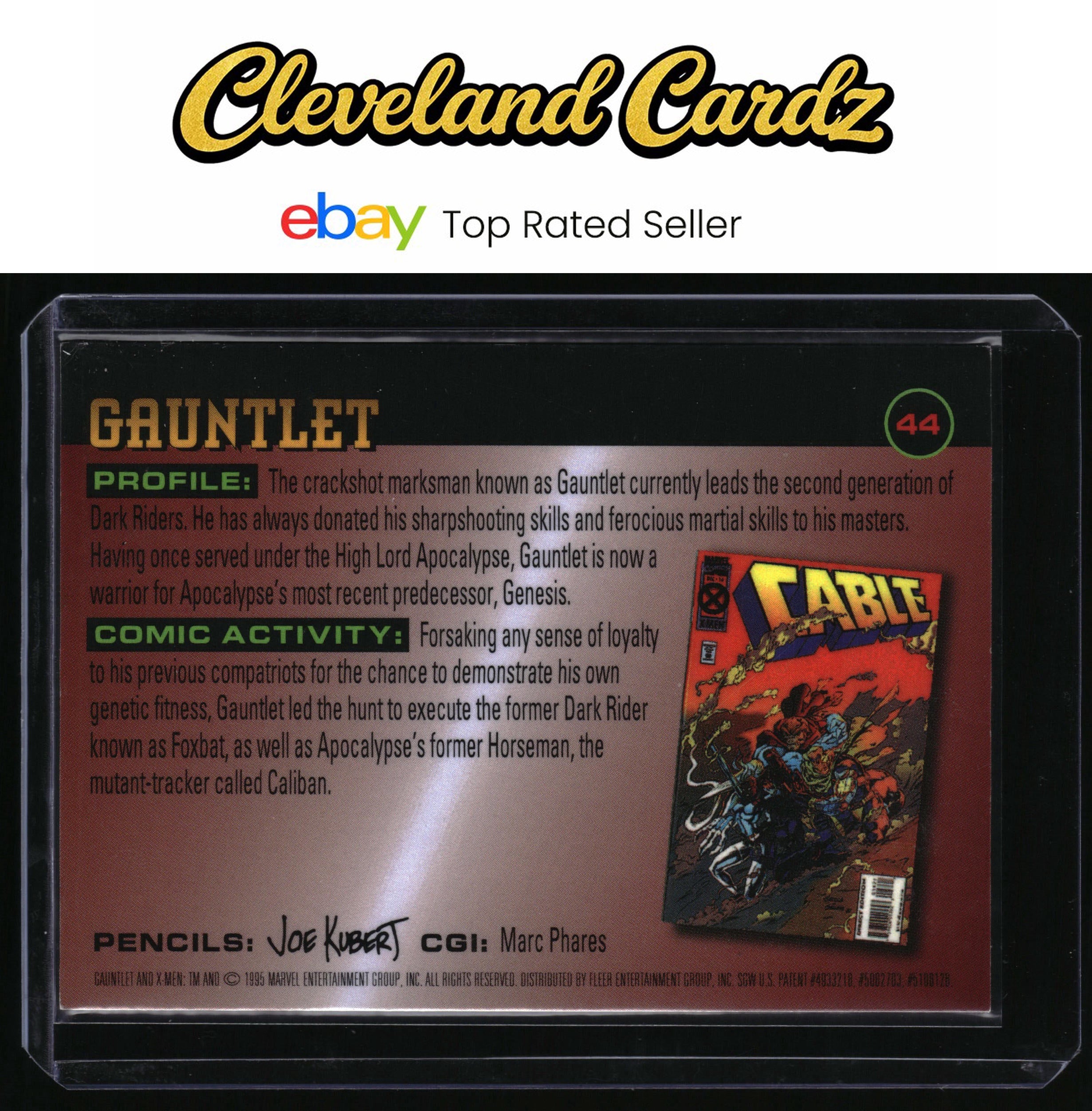 1995 Ultra X-Men Chromium #44 Gauntlet Gold-Signature