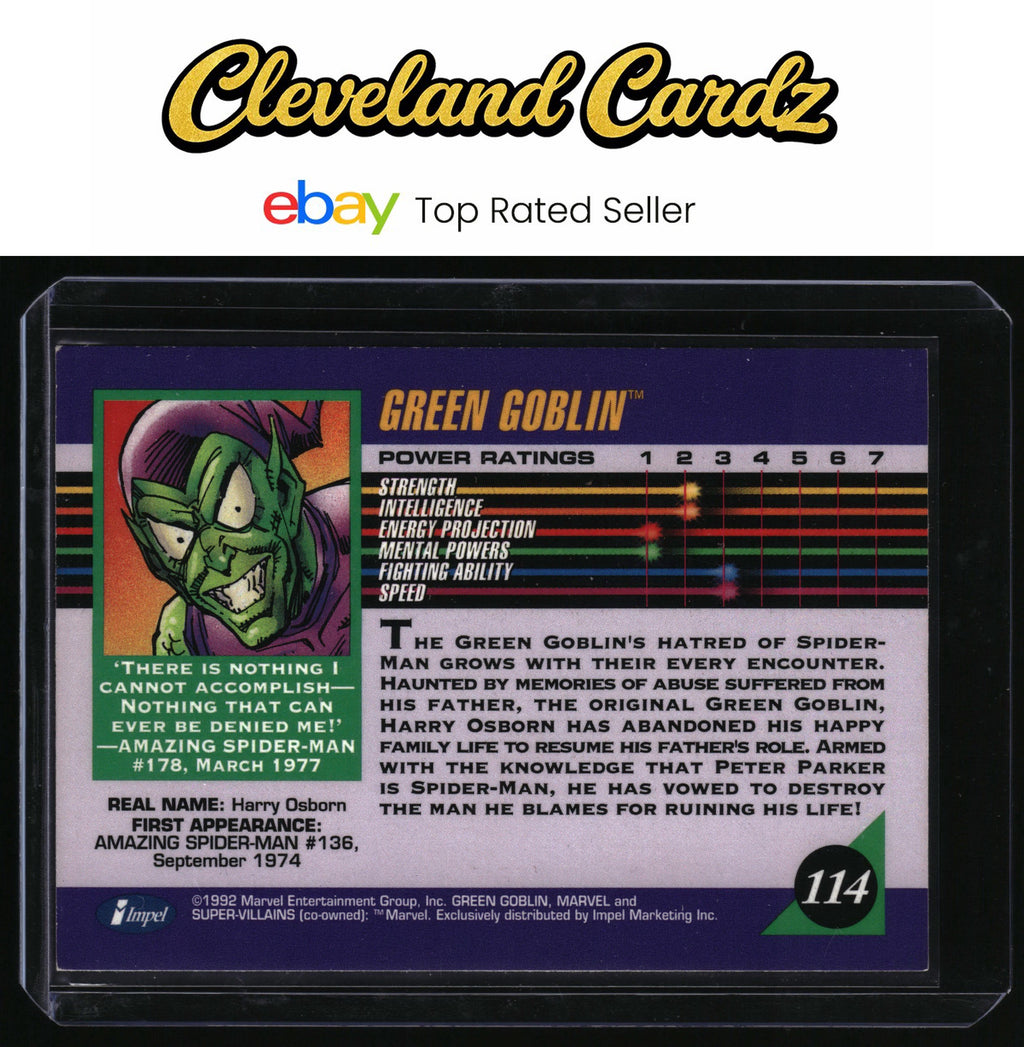 1992 Impel Marvel Universe #114 Green Goblin