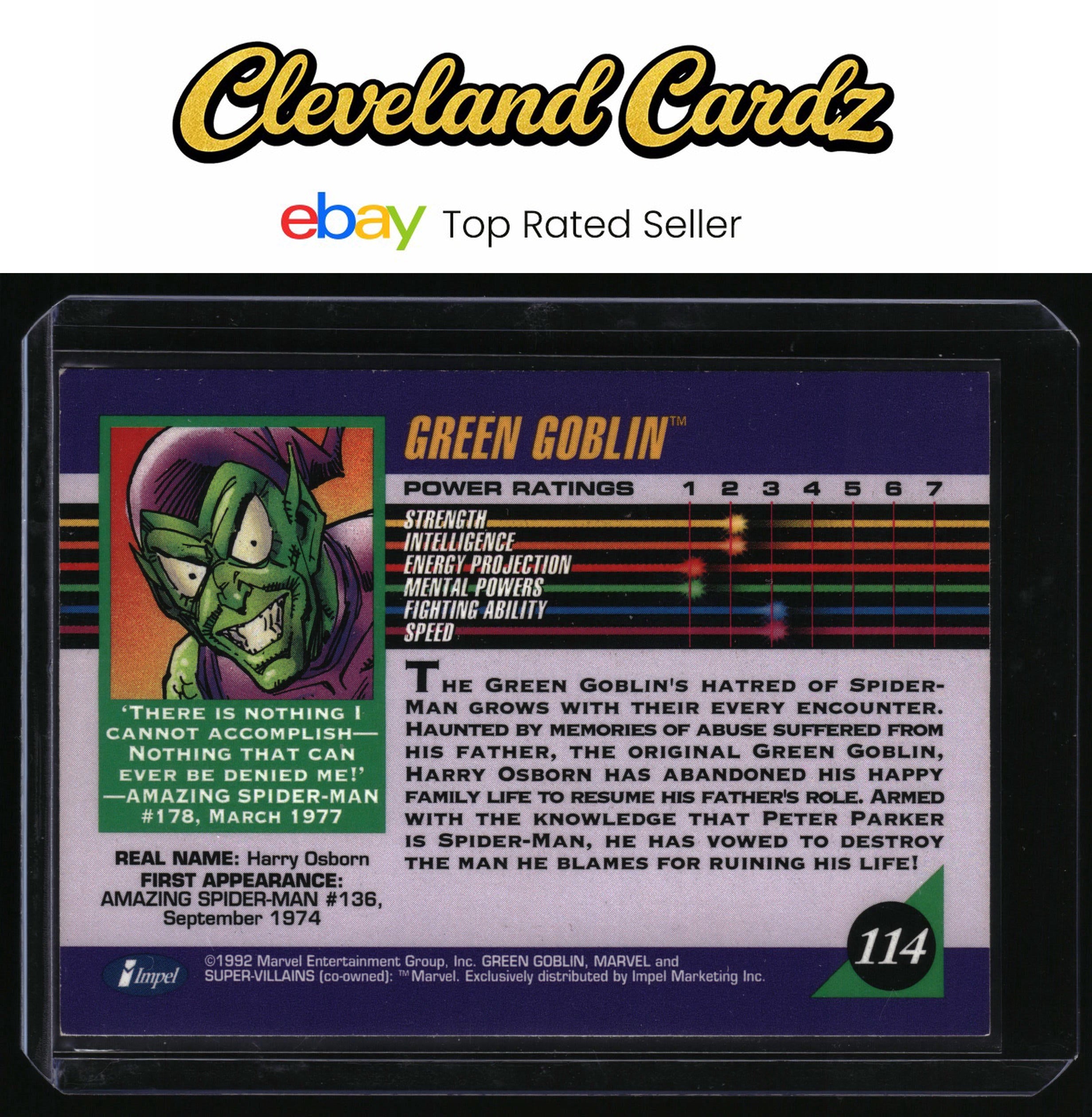 1992 Impel Marvel Universe #114 Green Goblin