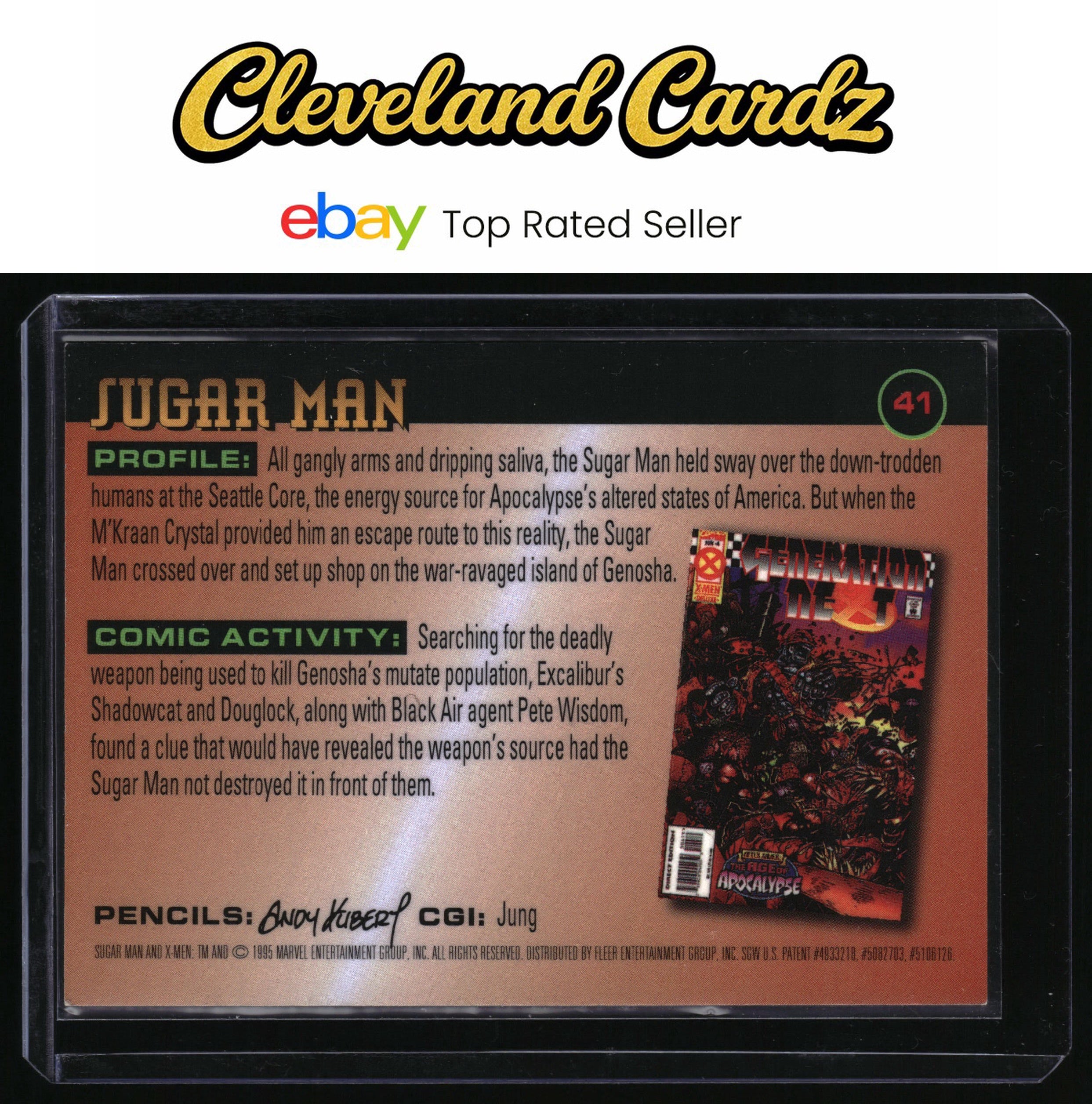 1995 Ultra X-Men Chromium #41 Sugar Man Gold-Signature