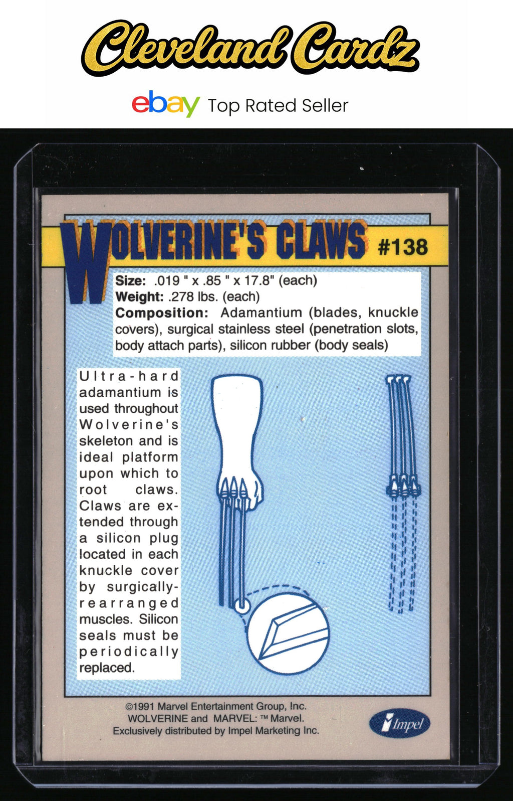 1991 Impel Marvel Universe II #138 Wolverine's Claws