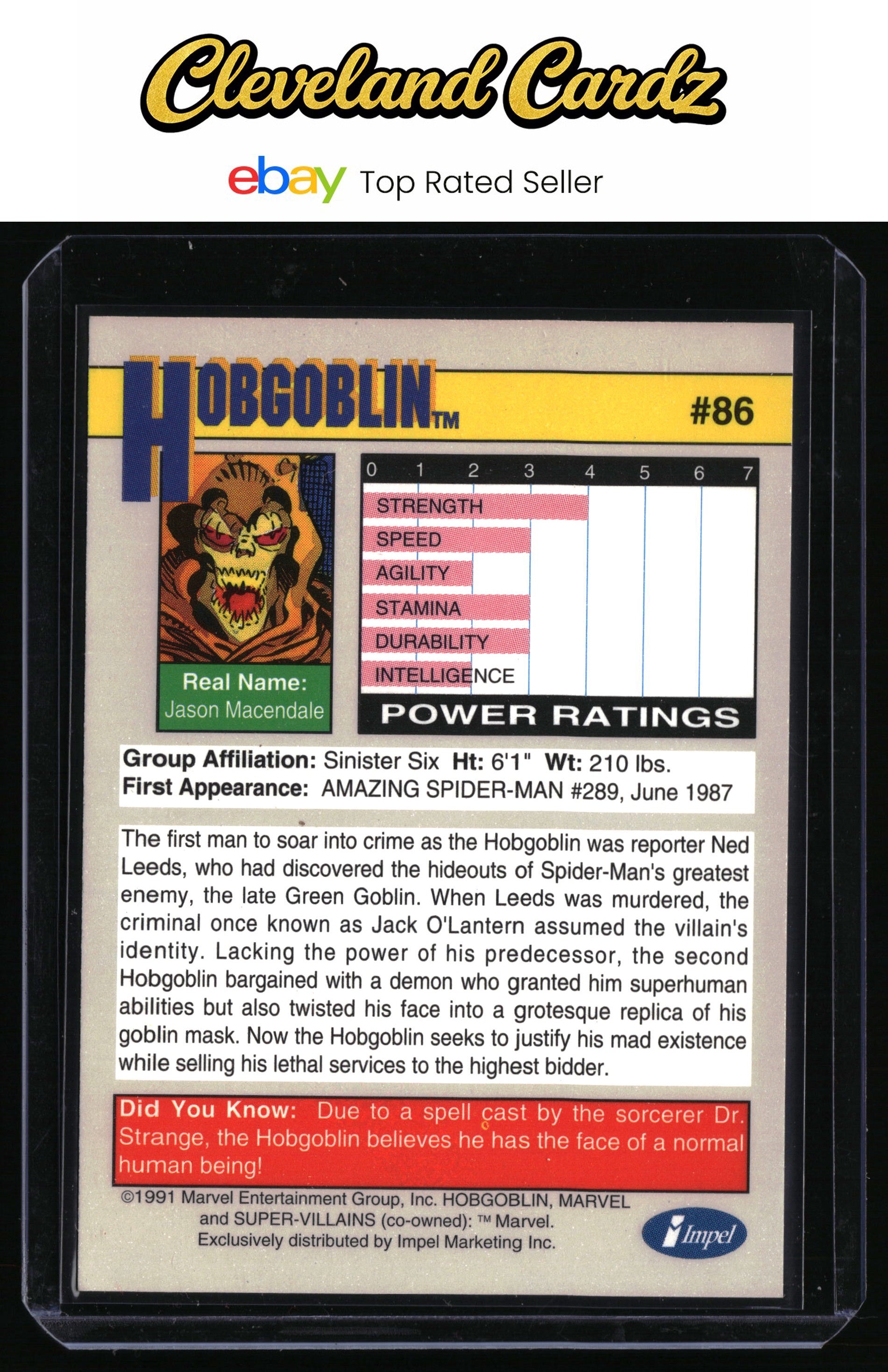 1991 Impel Marvel Universe II #86 Hobgoblin
