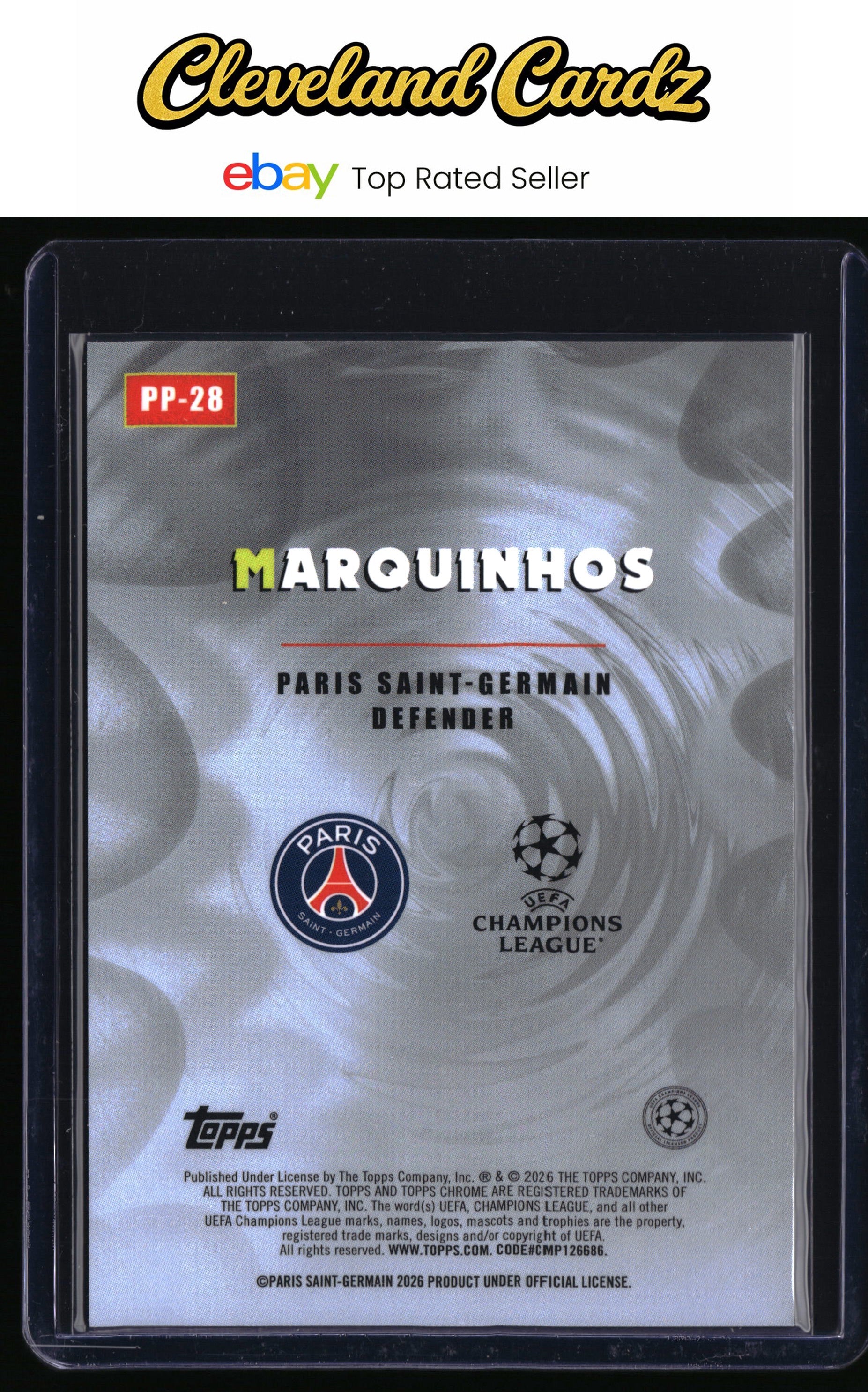 2025-26 Topps Chrome UEFA Club Competitions #PP-28 Marquinhos Power Players