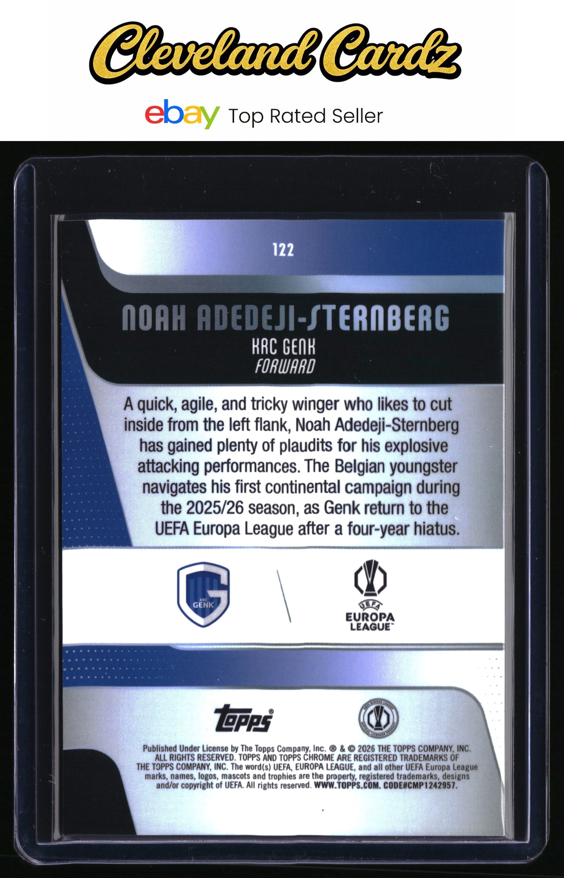 2025-26 Topps Chrome UEFA Club Competitions #122 Noah Adedeji-Sternberg