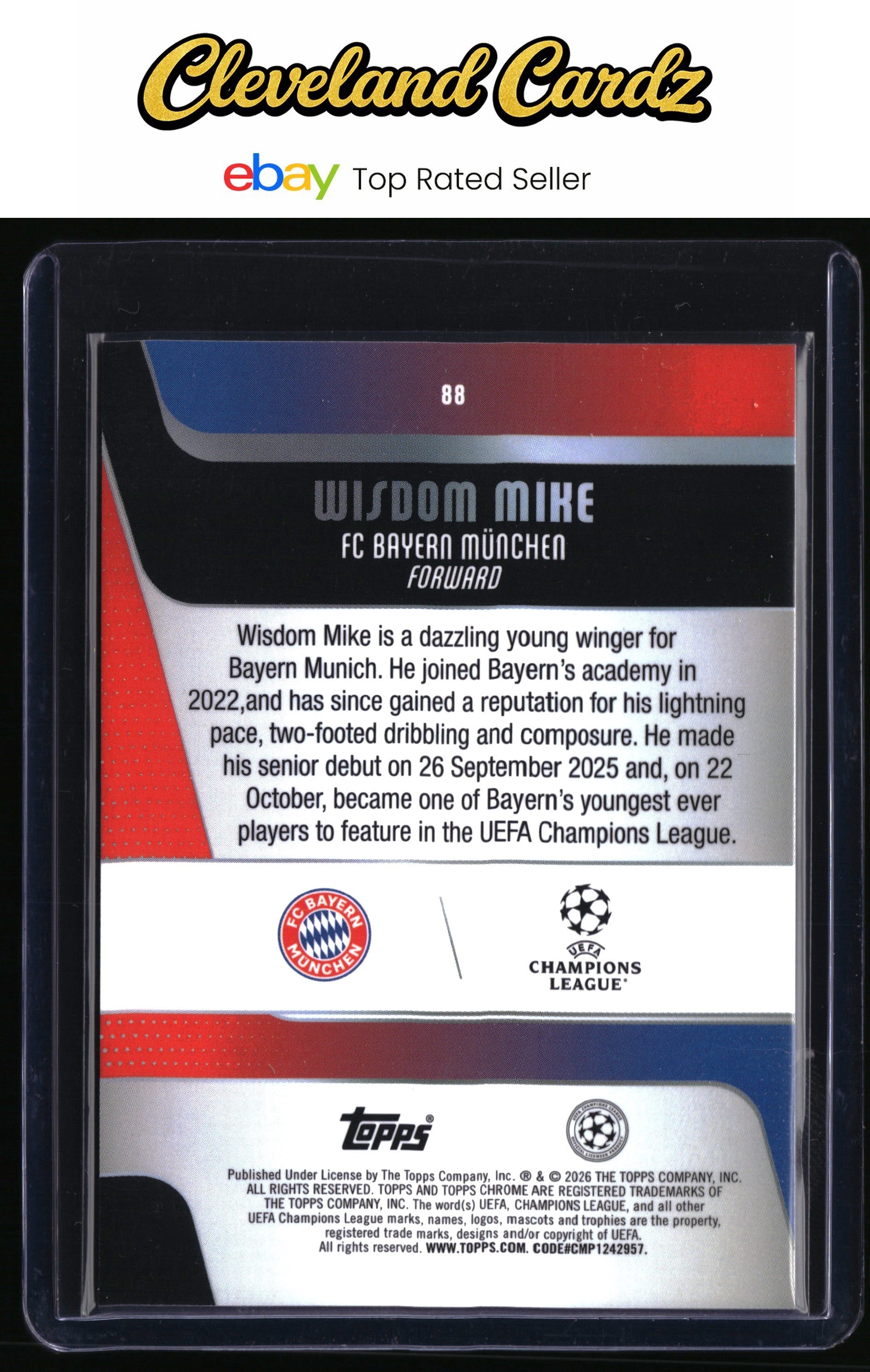 2025-26 Topps Chrome UEFA Club Competitions #88 Wisdom Mike