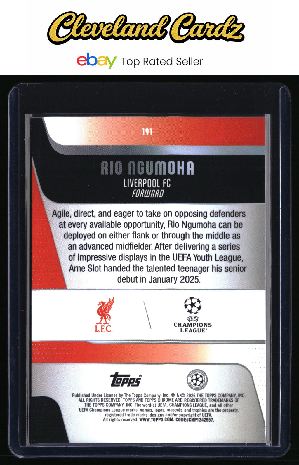 2025-26 Topps Chrome UEFA Club Competitions #191 Rio Ngumoha