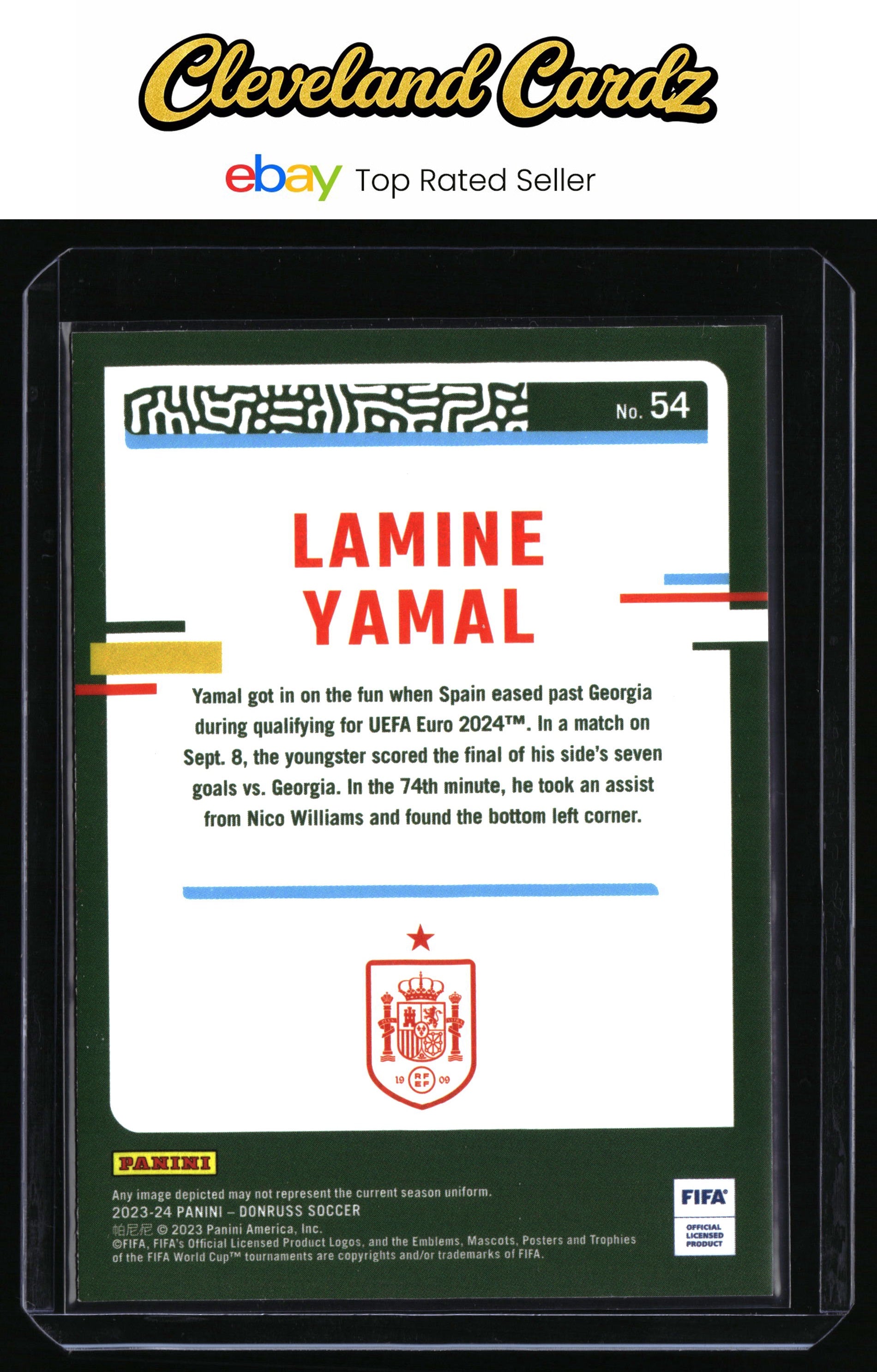 2023-24 Donruss #54 Lamine Yamal Rookie Card FUTURE WORLD CUP WINNER/MVP