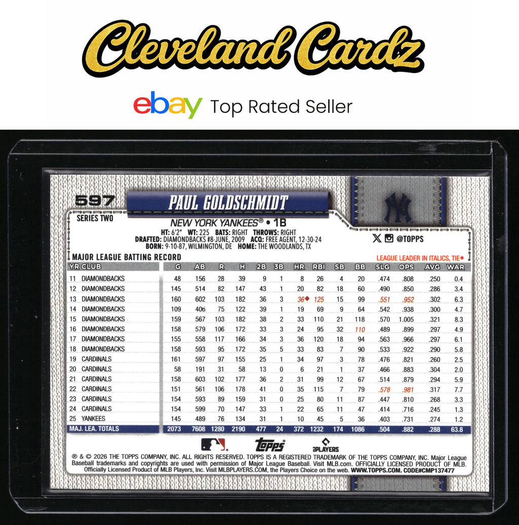 2026 Topps #597 Paul Goldschmidt Holo Foil