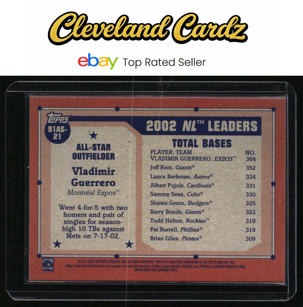 2026 Topps #91AS-21 Vladimir Guerrero 1991 35th Anniversary All-Stars