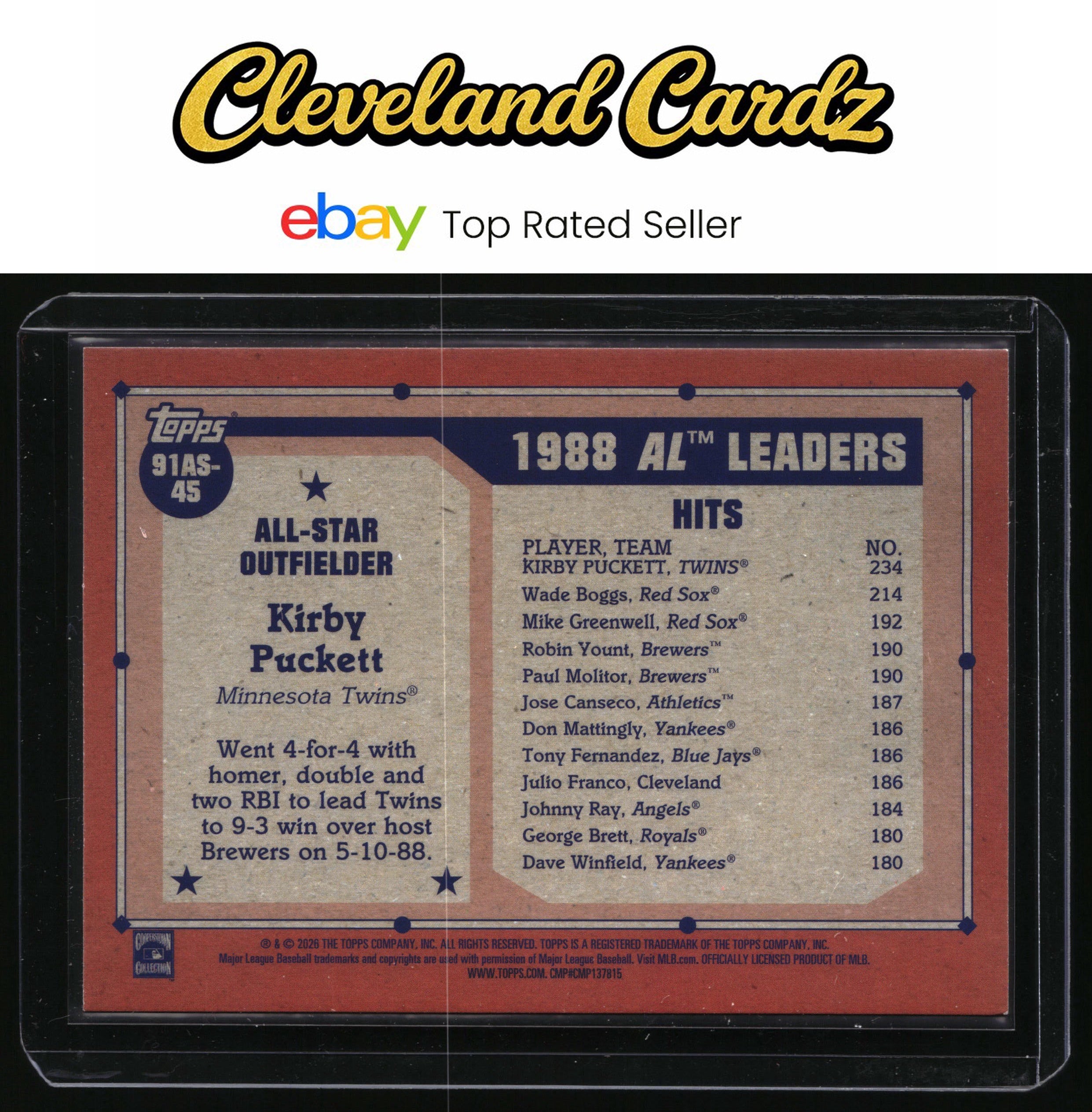 2026 Topps #91AS-45 Kirby Puckett 1991 35th Anniversary All-Stars