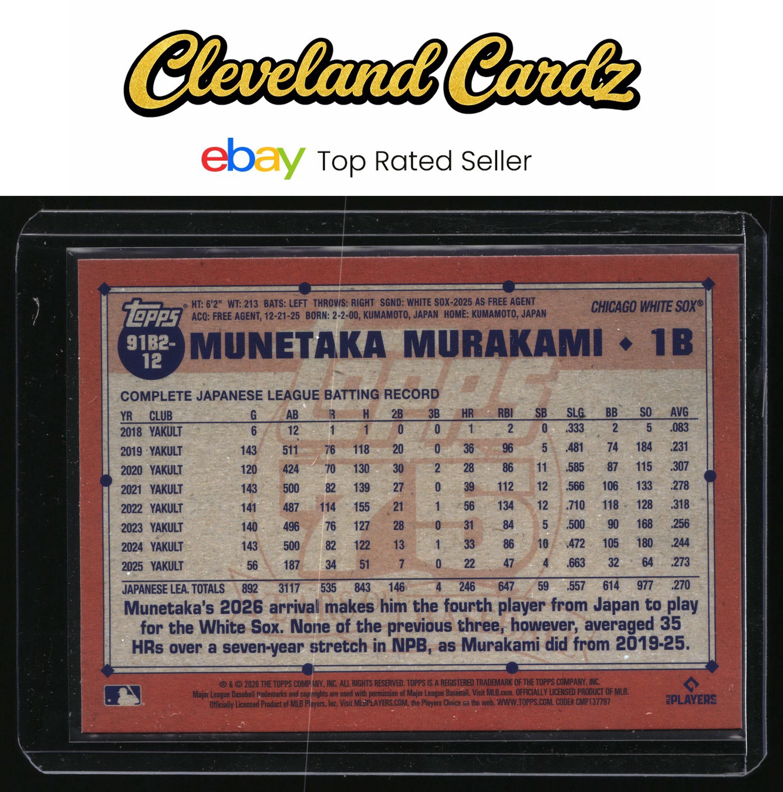 2026 Topps #91B2-12 Munetaka Murakami 1991 Topps 35th Anniversary