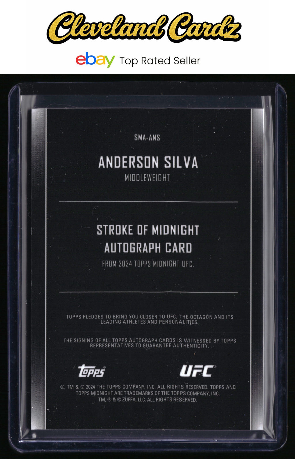 2024 Topps Midnight UFC #SMA-ANS Anderson Silva Stroke of Midnight Autographs