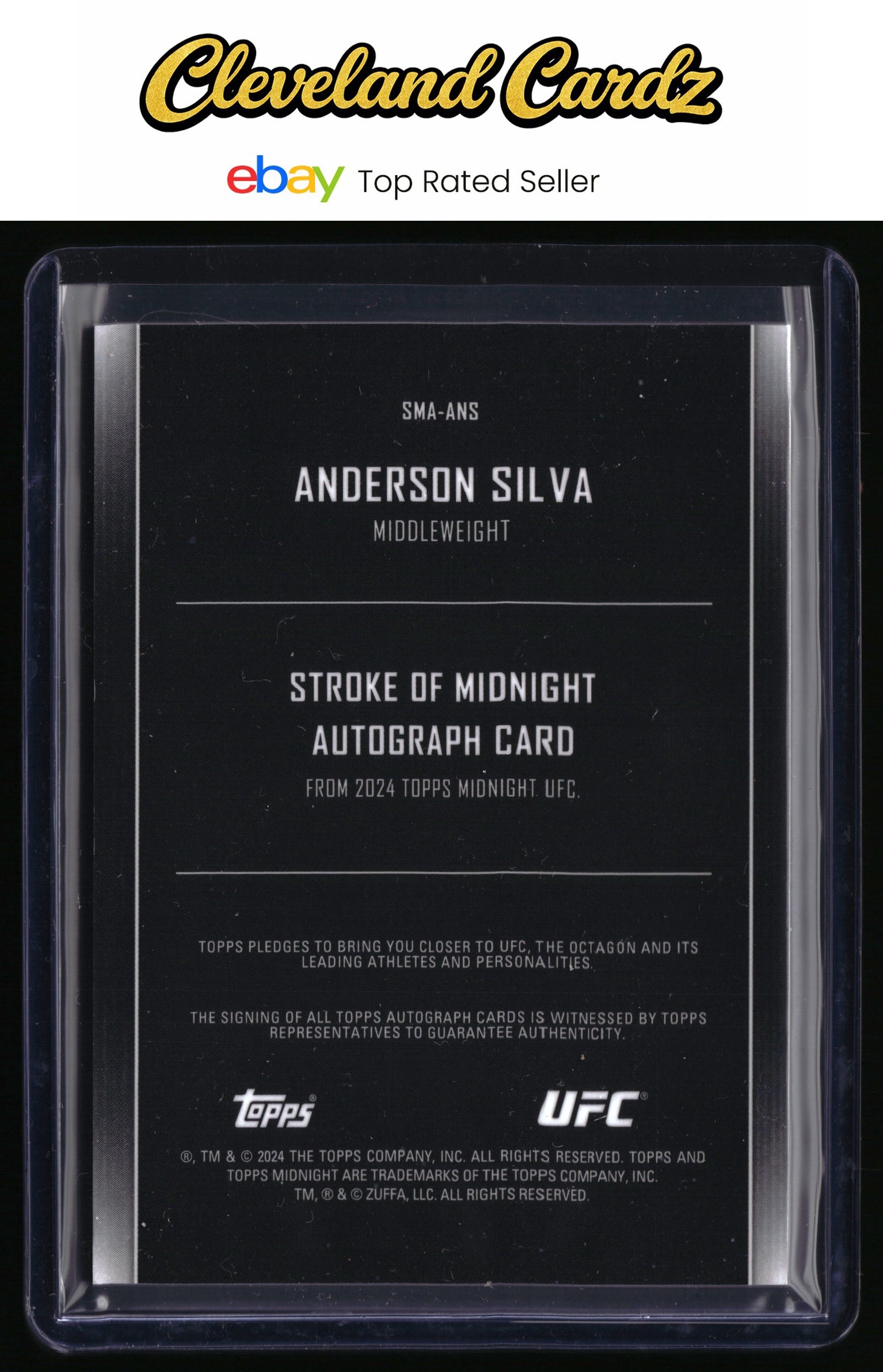 2024 Topps Midnight UFC #SMA-ANS Anderson Silva Stroke of Midnight Autographs
