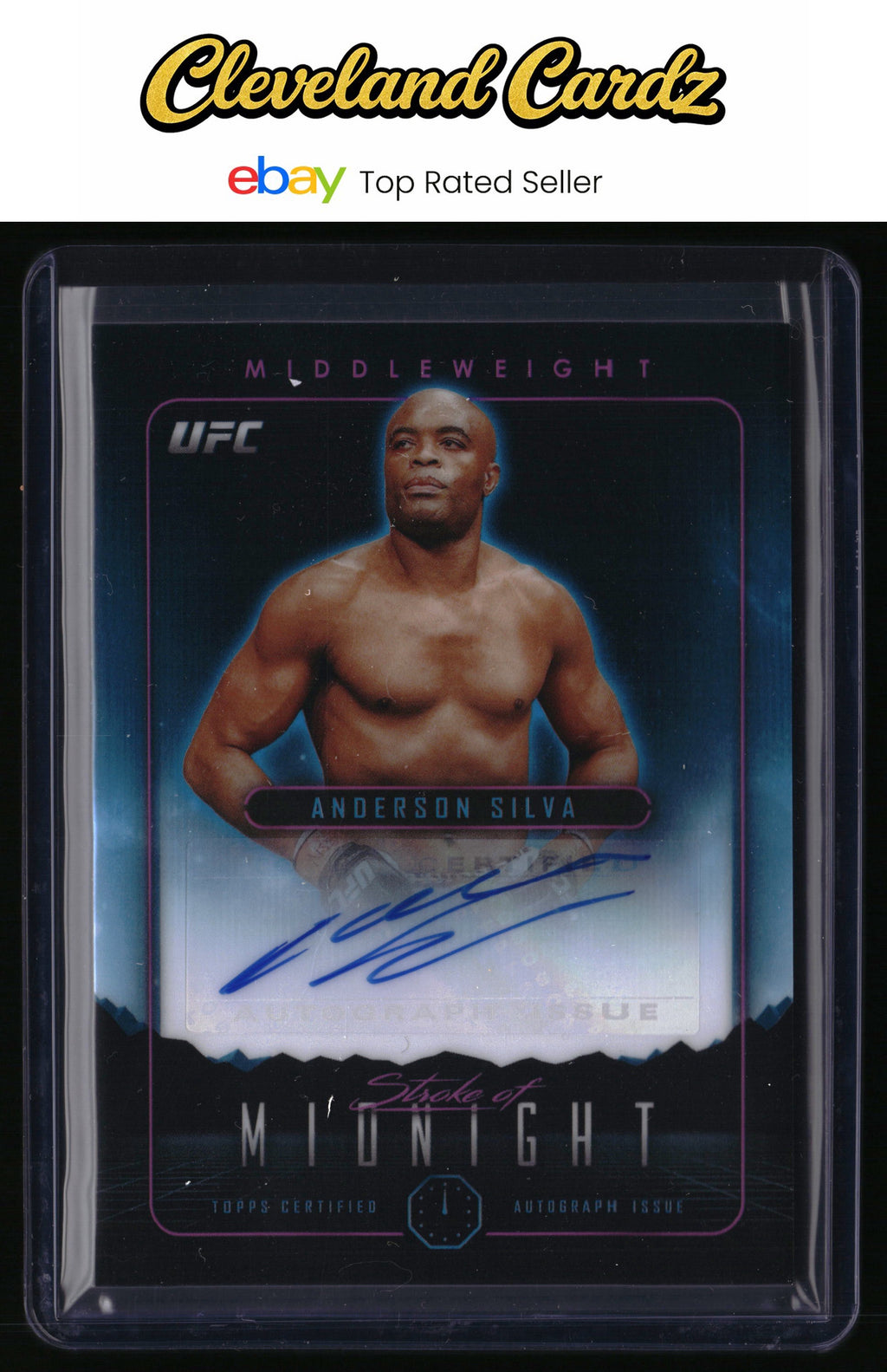 2024 Topps Midnight UFC #SMA-ANS Anderson Silva Stroke of Midnight Autographs