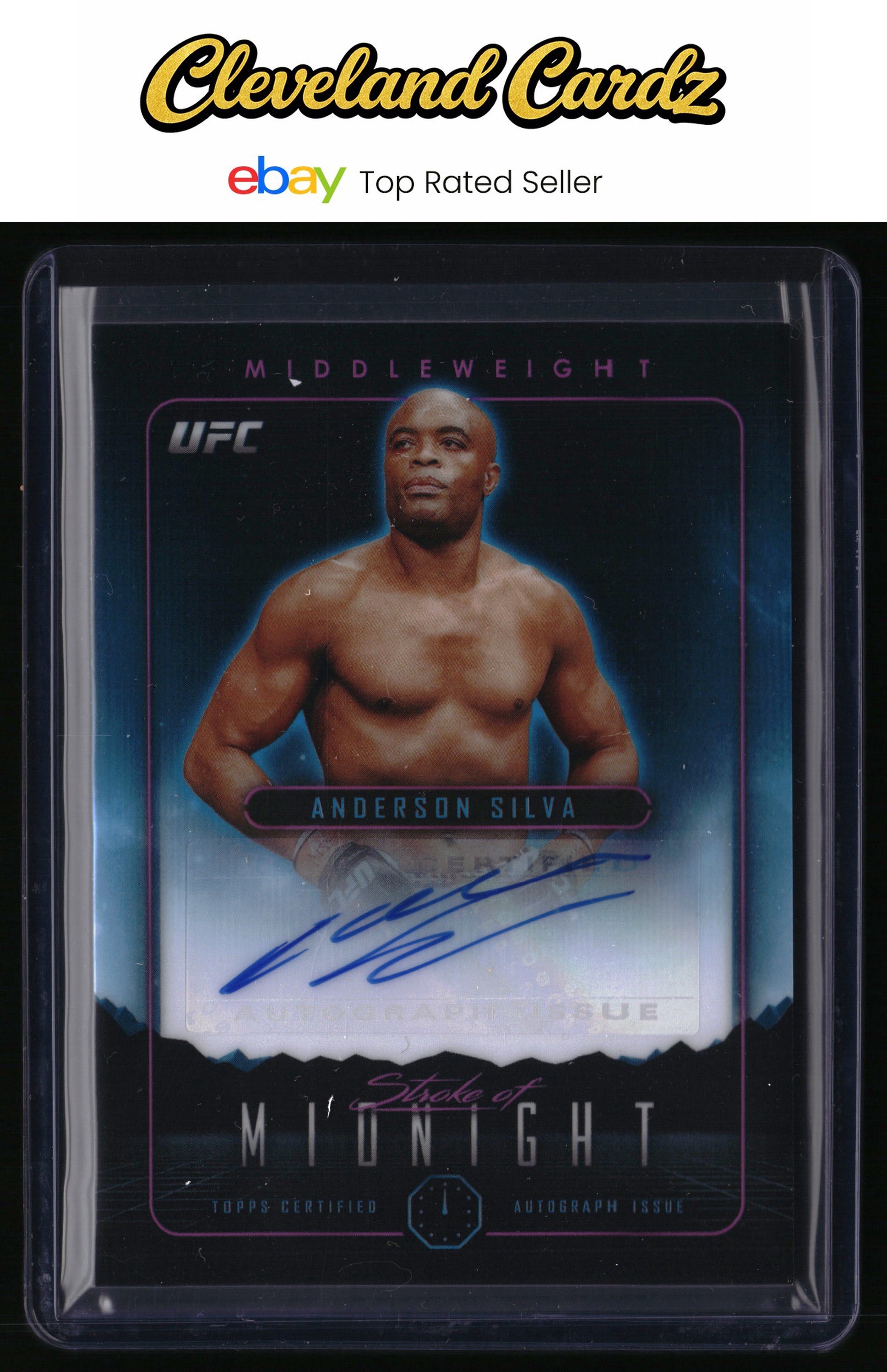 2024 Topps Midnight UFC #SMA-ANS Anderson Silva Stroke of Midnight Autographs