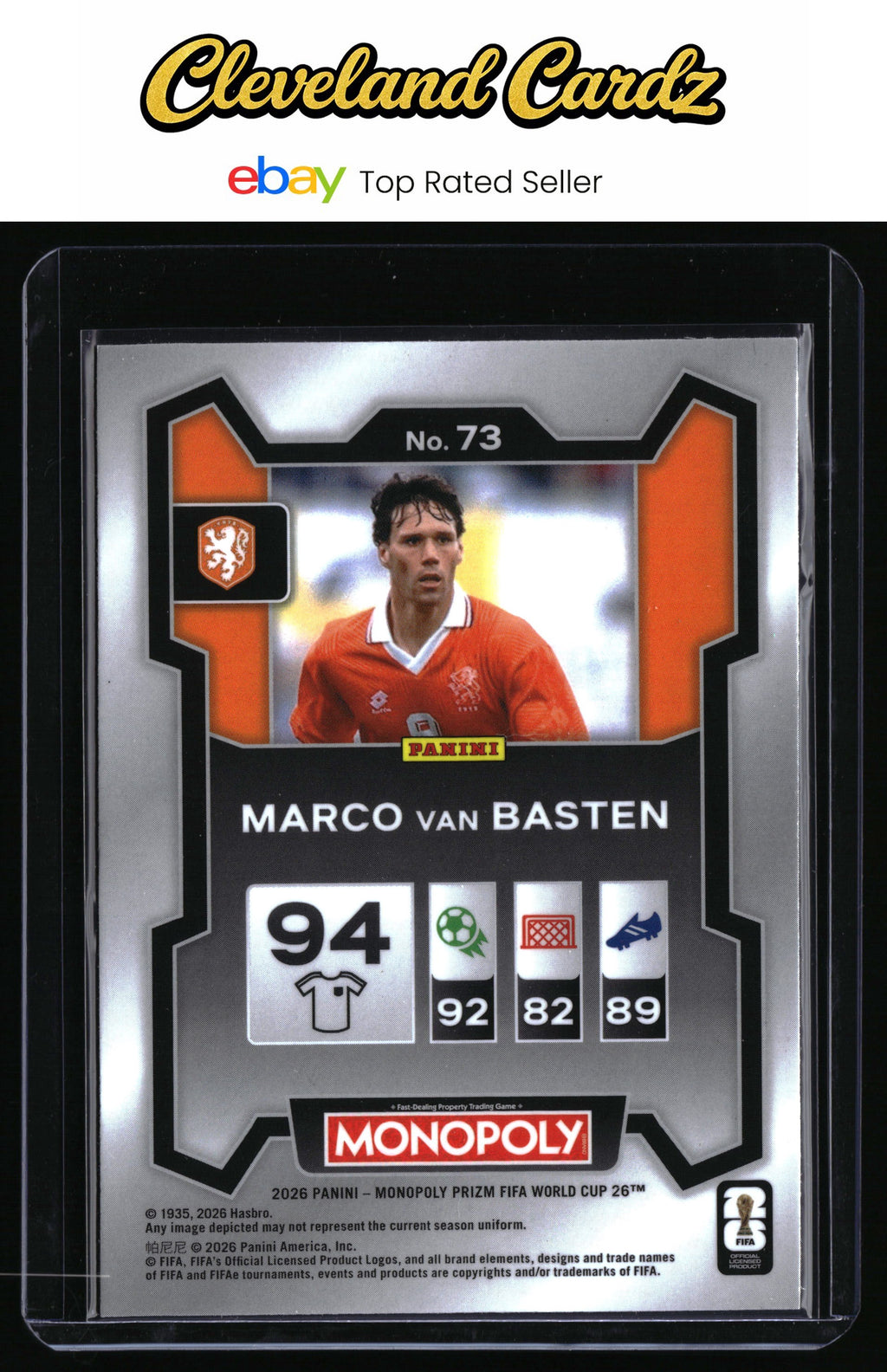 2026 Panini Prizm Monopoly FIFA World Cup #73 Marco van Basten