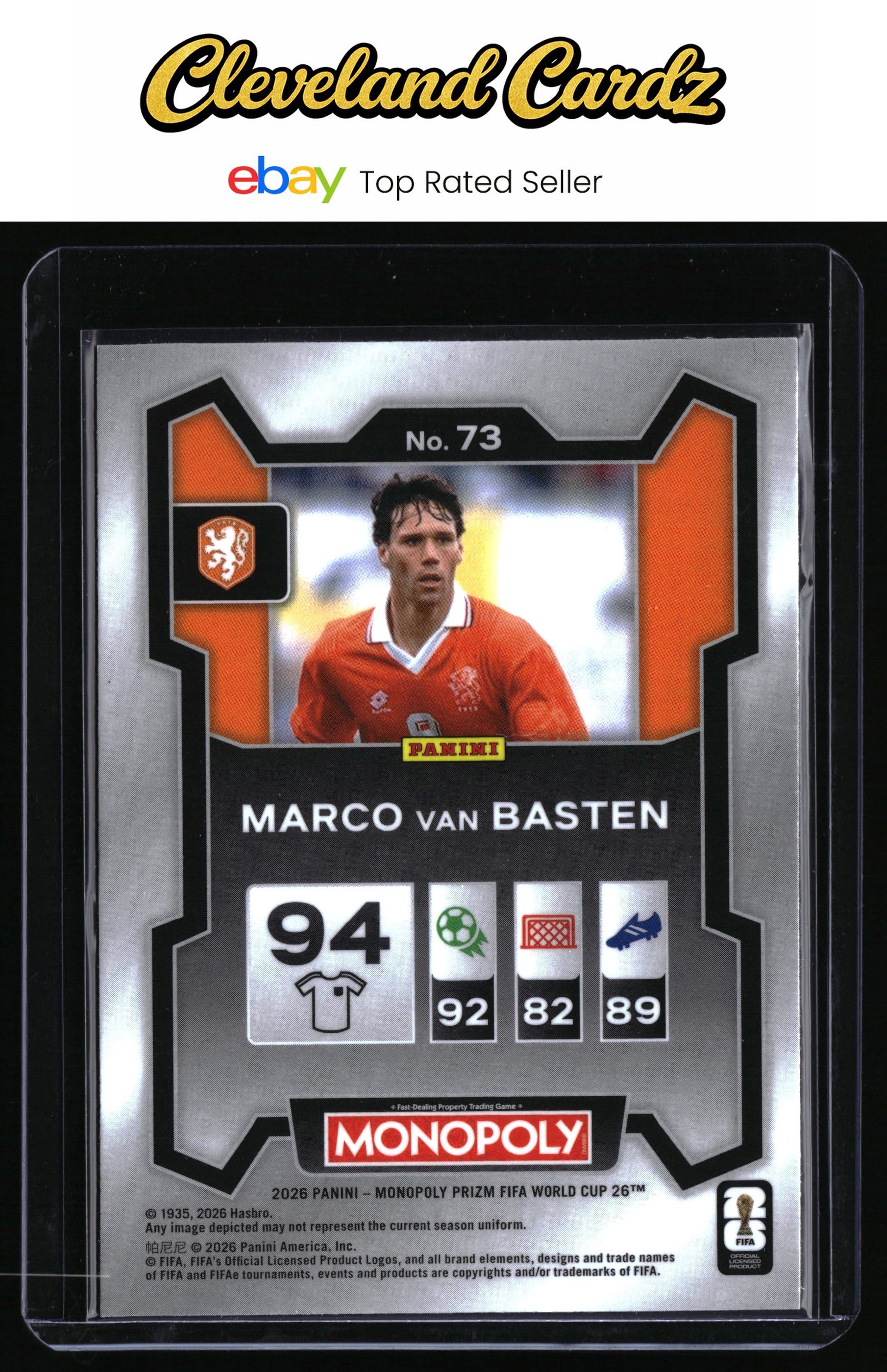 2026 Panini Prizm Monopoly FIFA World Cup #73 Marco van Basten