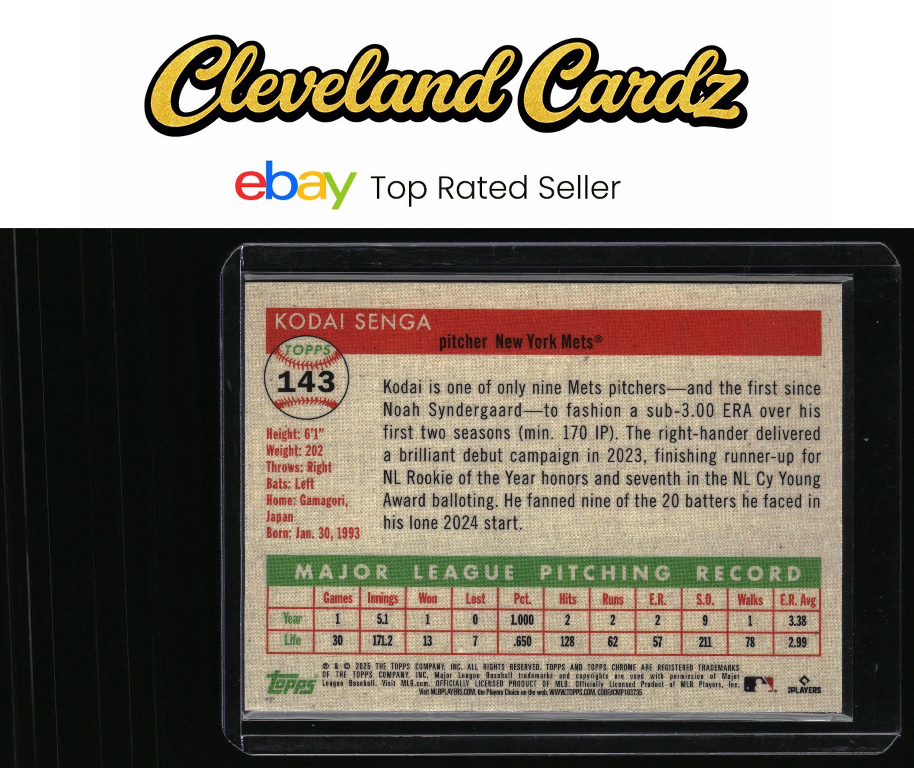 2025 Topps Chrome Platinum #143 Kodai Senga Blue Prism Refractors