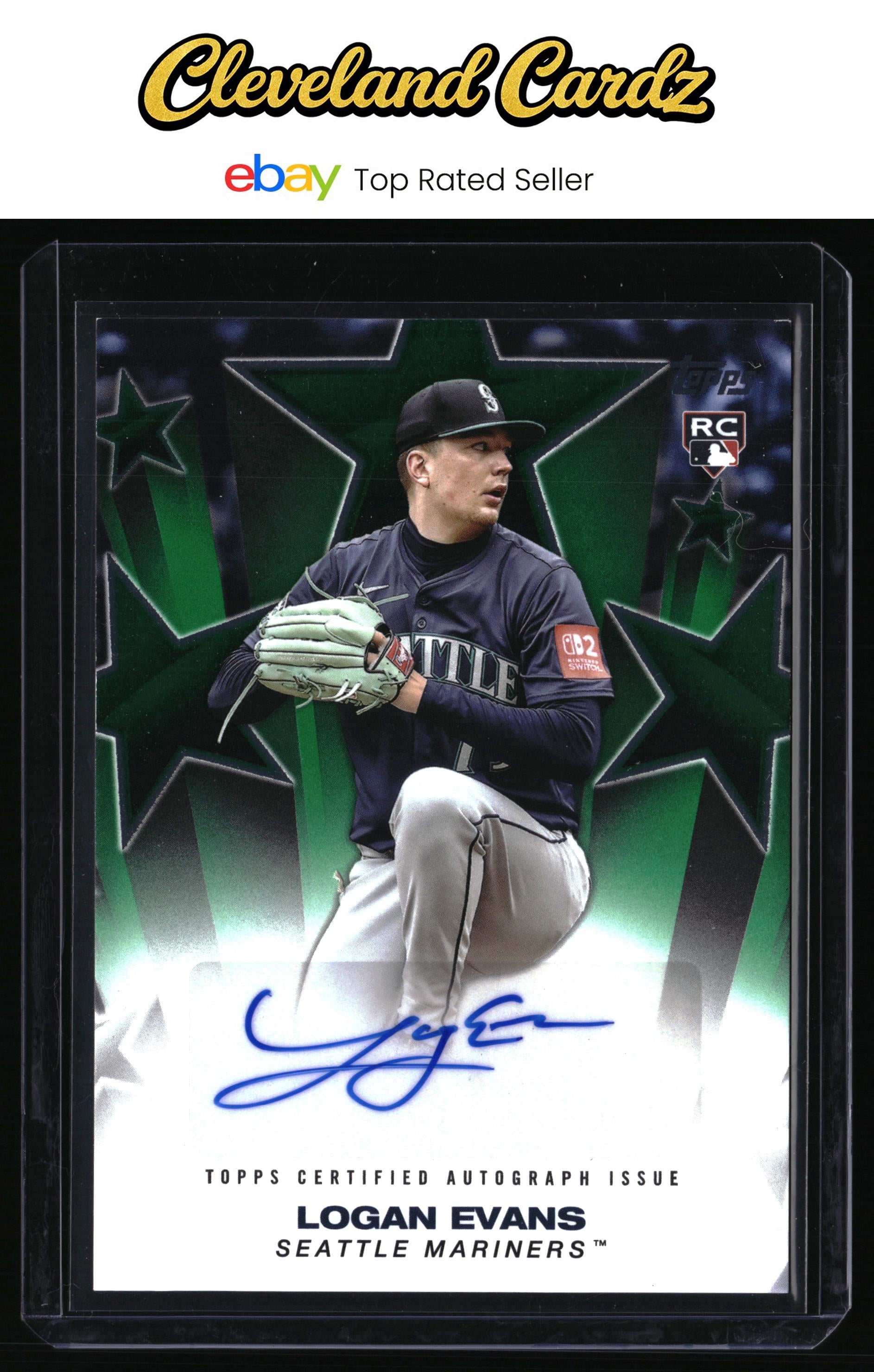 2025 Topps Update #BSAU-LE Logan Evans Baseball Stars Autographs Green #/99