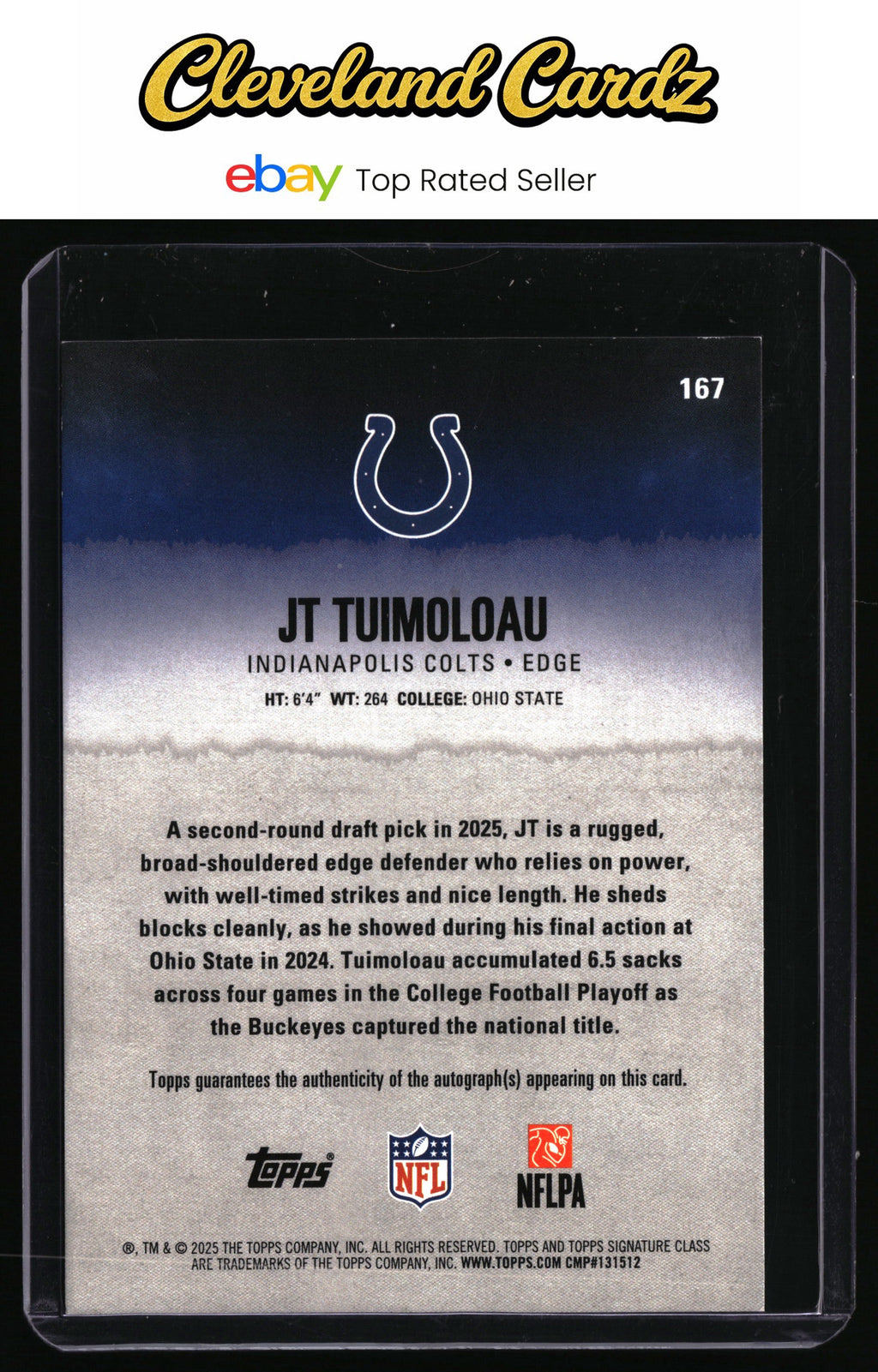 2025 Topps Signature Class #167 JT Tuimoloau Autographs Silver #/275