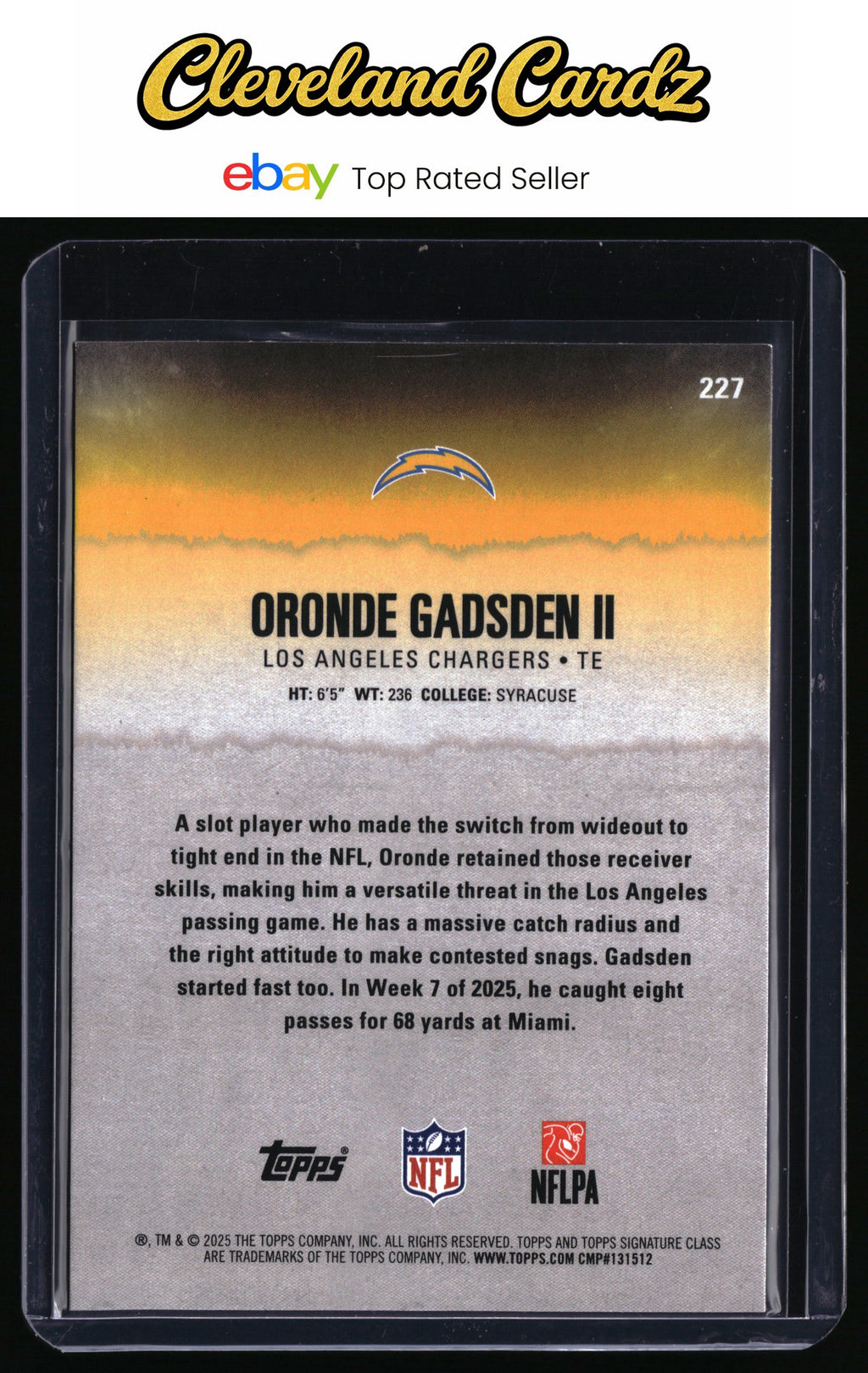 2025 Topps Signature Class #227 Oronde Gadsden II Chrome Magenta Refractor #/250