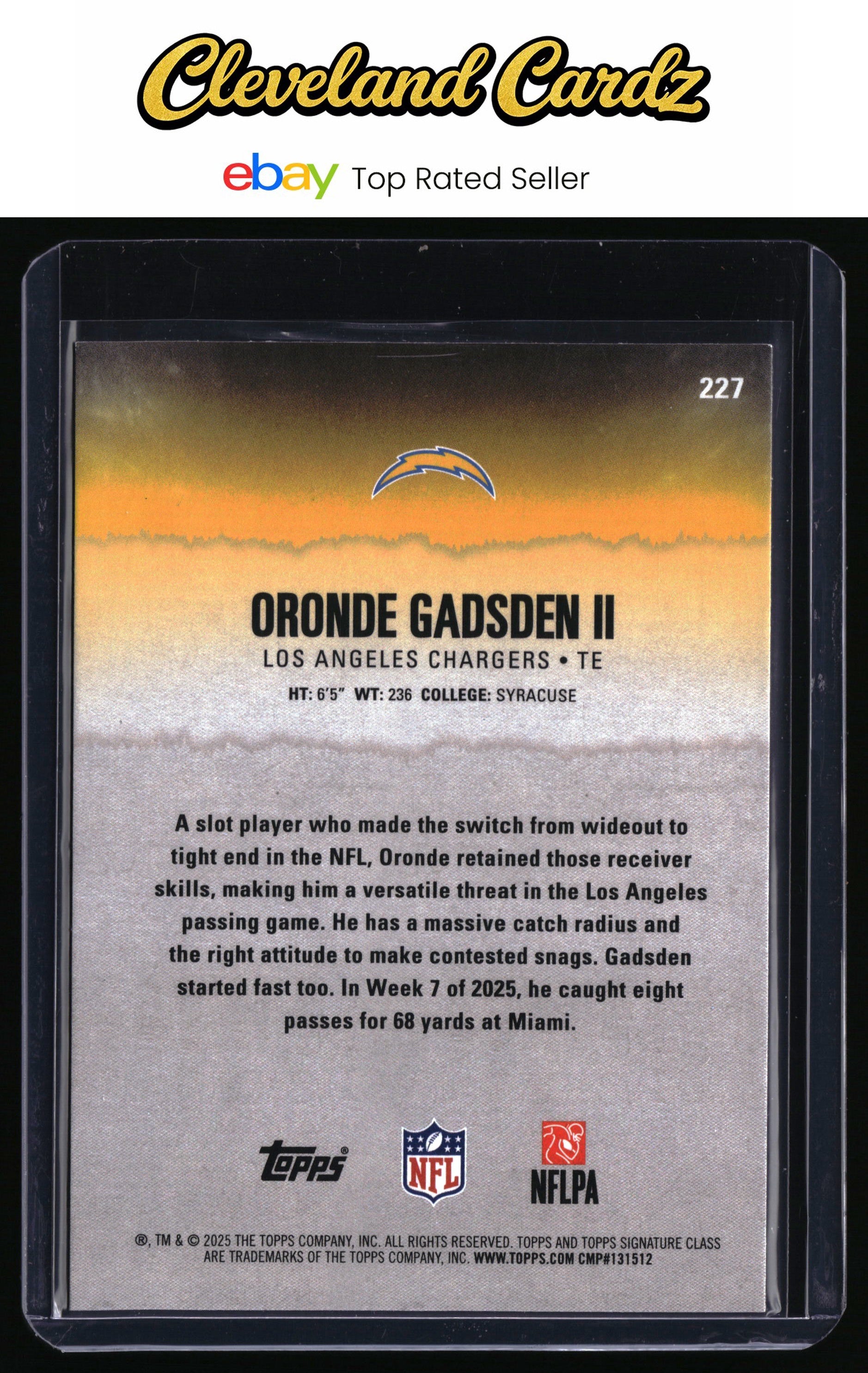 2025 Topps Signature Class #227 Oronde Gadsden II Chrome Magenta Refractor #/250