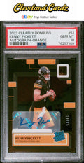 2022 Panini Clearly Donruss #51 Kenny Pickett Autograph-Orange #/75 PSA 10