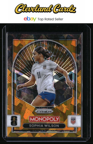 2026 Panini Prizm FIFA World Cup #95 Sophia Wilson Gold Cracked Ice Prizms
