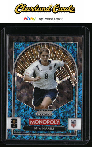 2026 Panini Prizm FIFA World Cup #91 Mia Hamm Four Corners Blue Wave Prizms