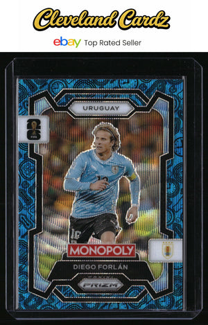 2026 Panini Prizm FIFA World Cup #68 Diego Forlan Four Corners Blue Wave Prizms