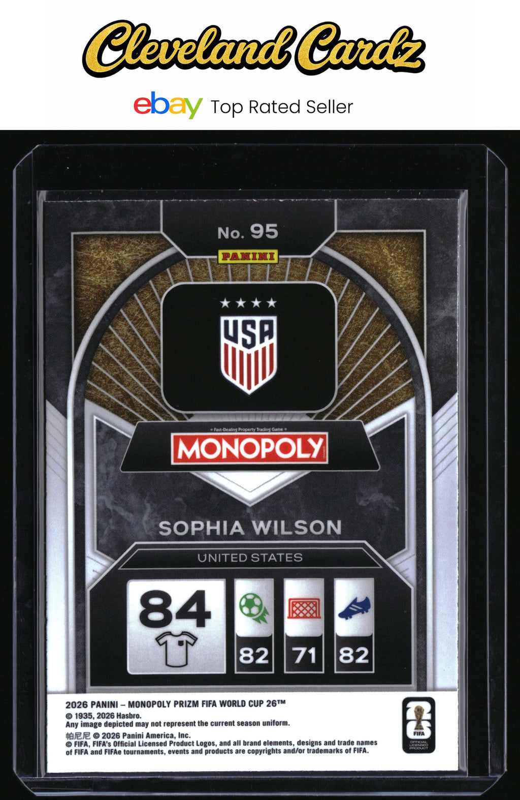 2026 Panini Prizm Monopoly FIFA World Cup #95 Sophia Wilson