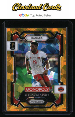 2026 Panini Prizm FIFA World Cup #78 Alphonso Davies Gold Cracked Ice Prizms